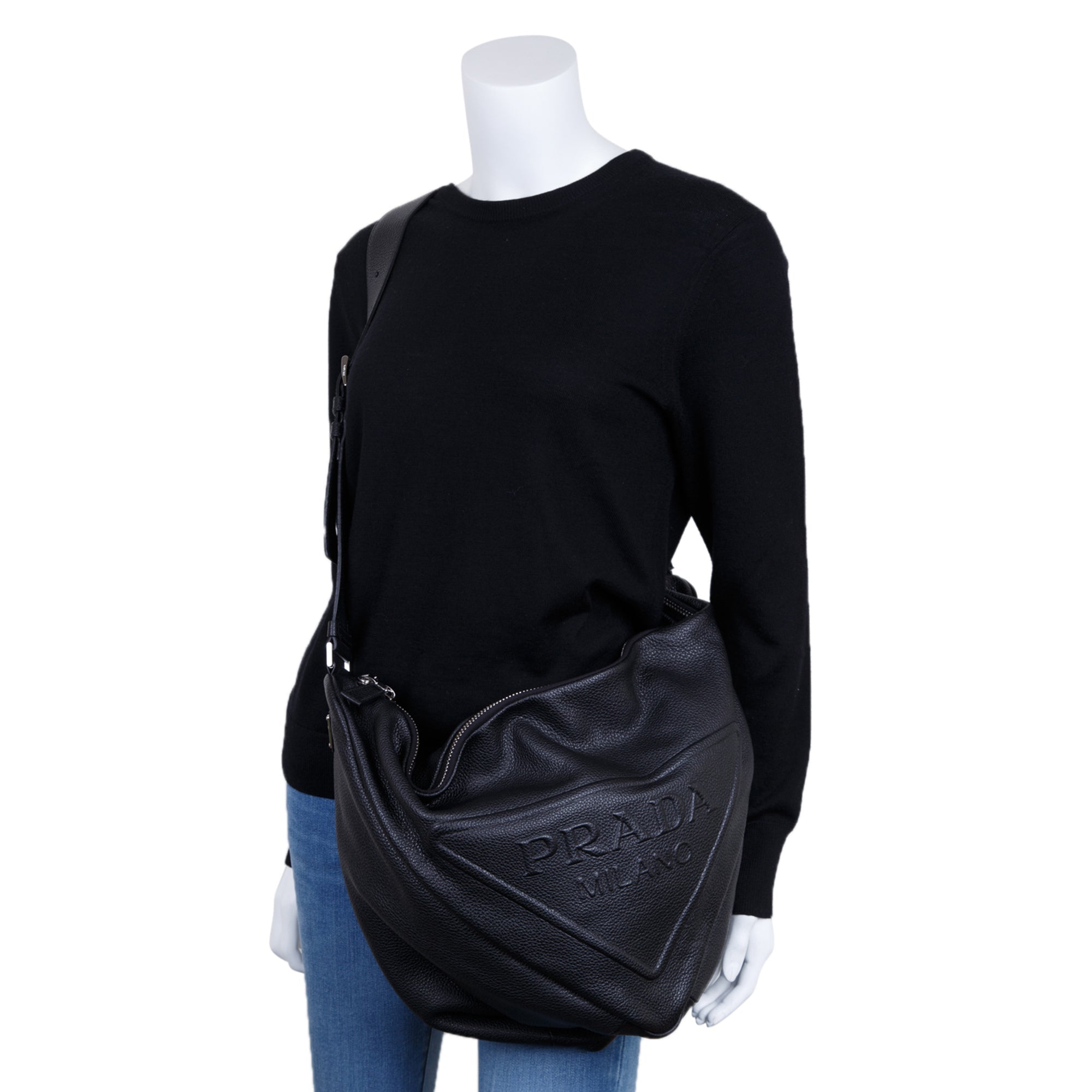 Prada Large Vitello Daino Leather Triangle Bag