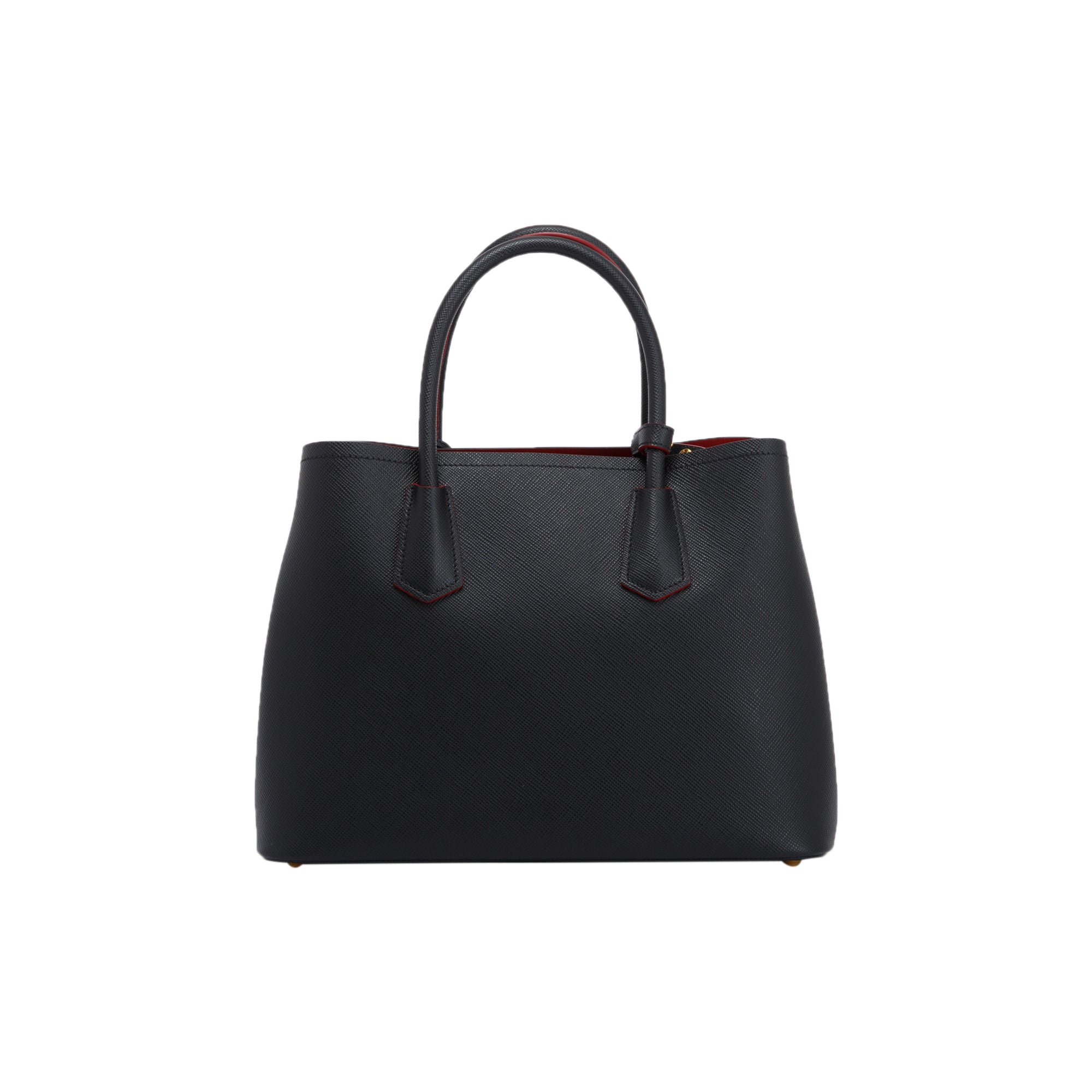 Prada Medium Saffiano Cuir Double Tote w/ Strap & Authenticity Card