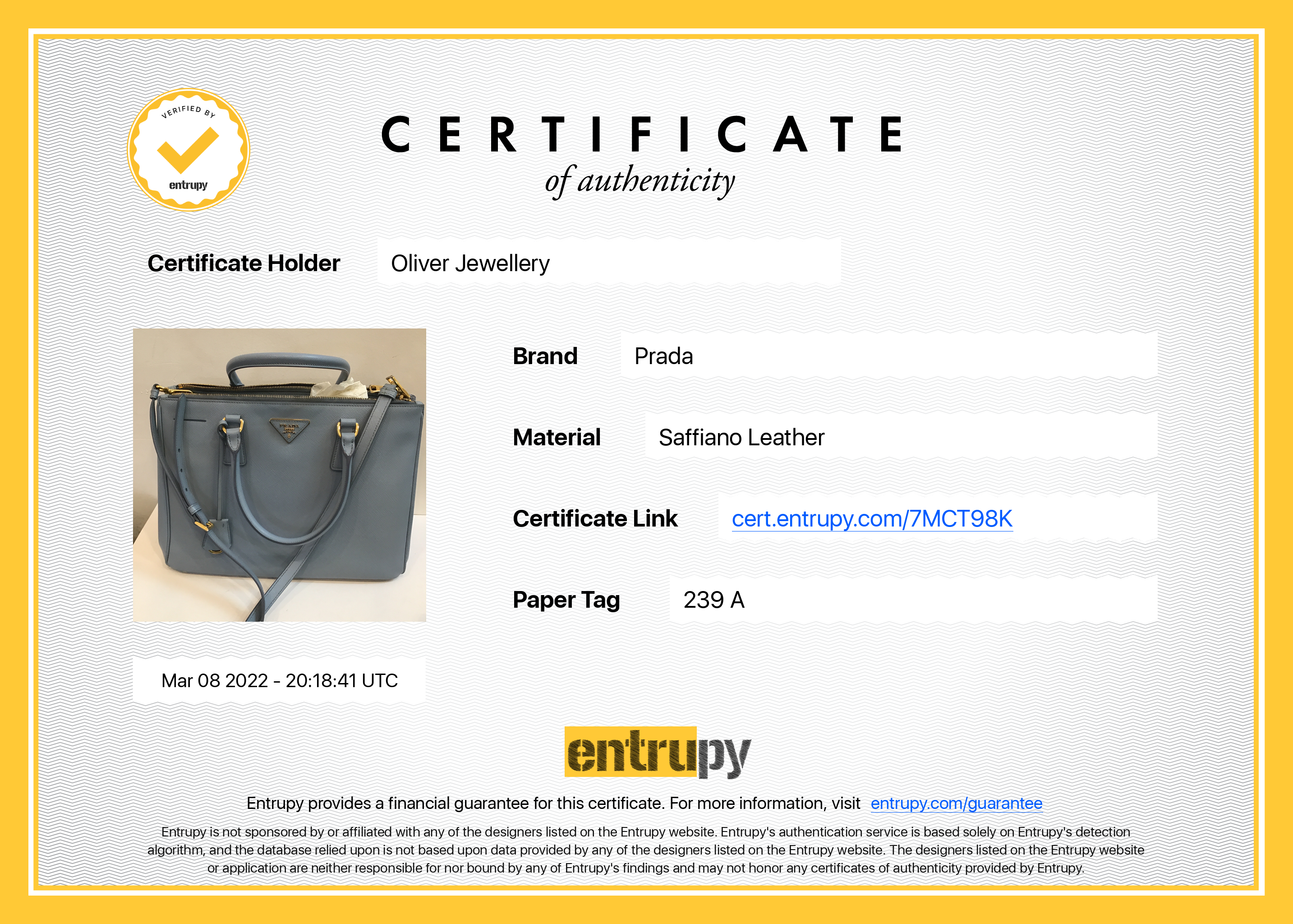 Prada Medium Saffiano Lux Double Zip Galleria Tote w/ Shoulder Strap & Authenticity Card