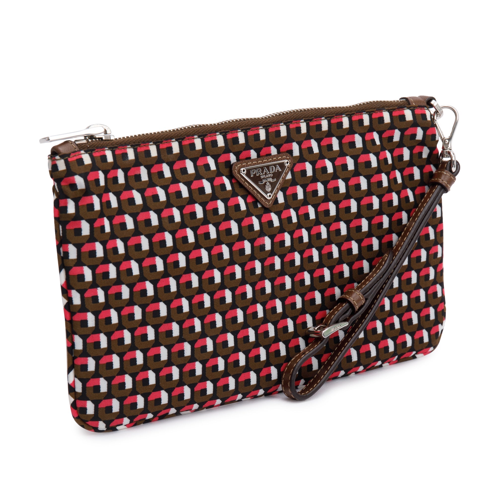 Prada Multicolor Tessuto Stampato Nylon Wristlet