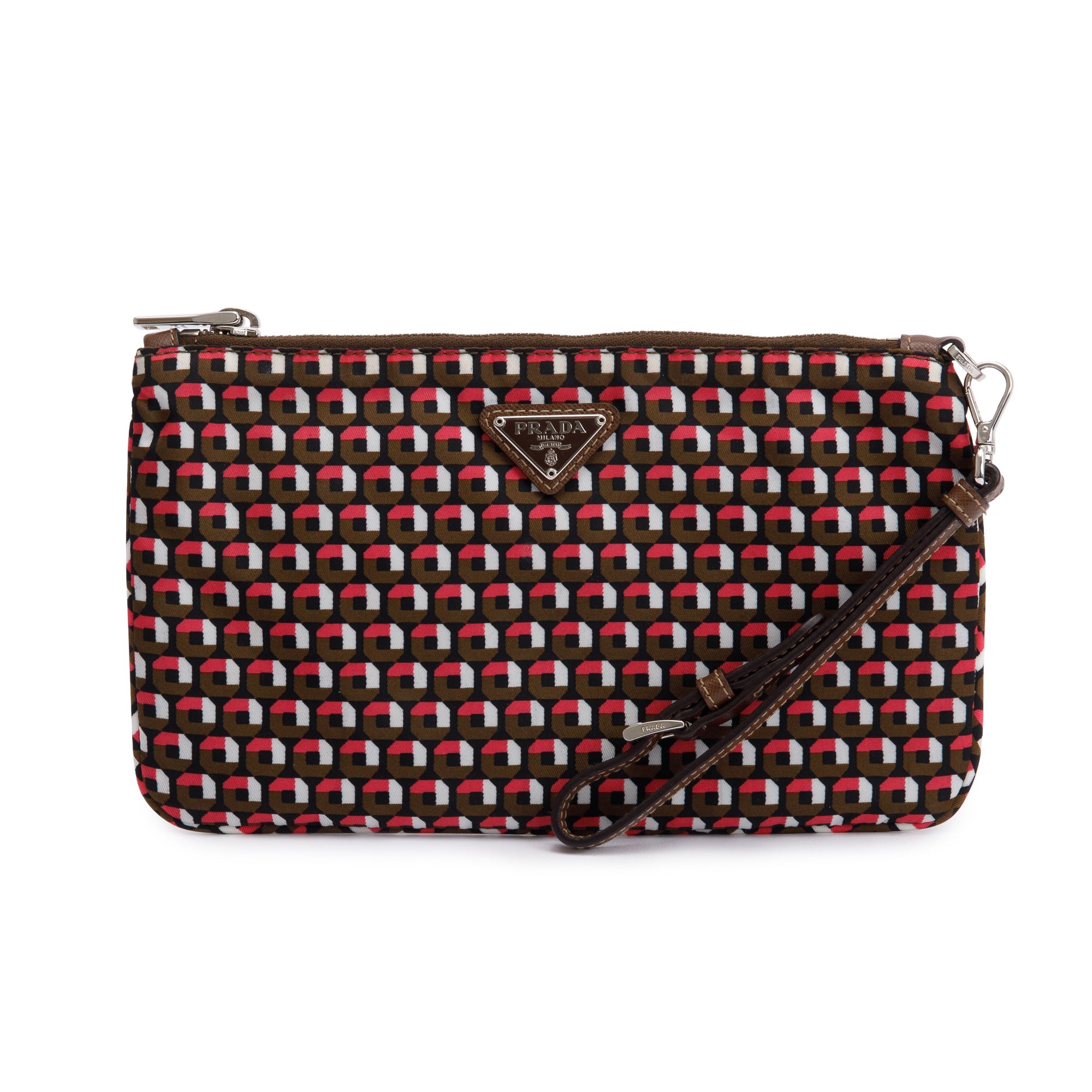 Prada Multicolor Tessuto Stampato Nylon Wristlet