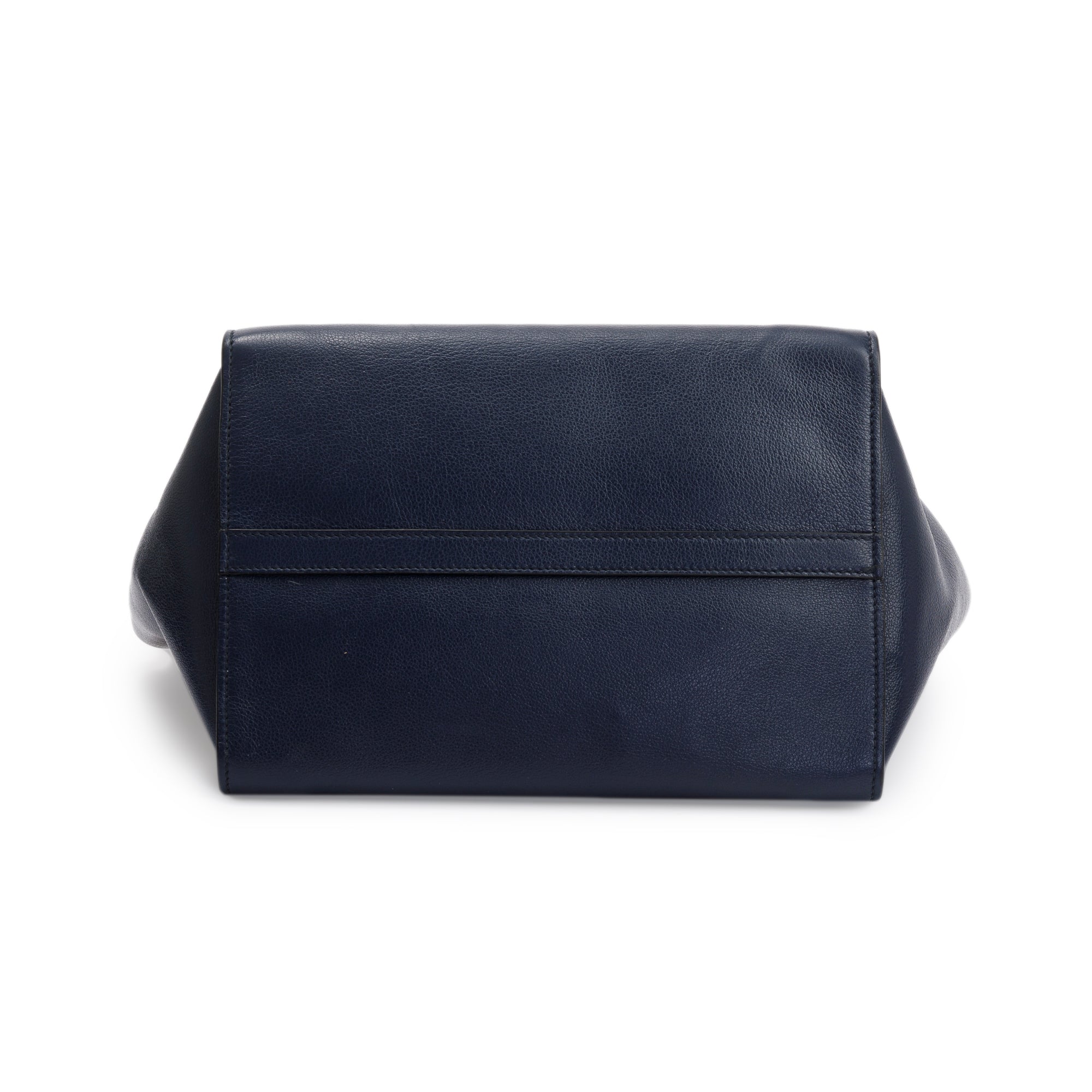 Prada Navy City Calf Small Twin Pocket Tote w/ Strap