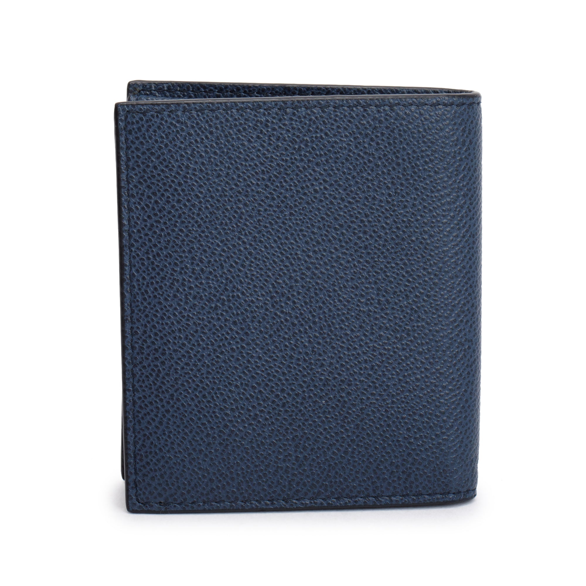 Prada Navy Leather Bi-Fold Wallet w/ Box