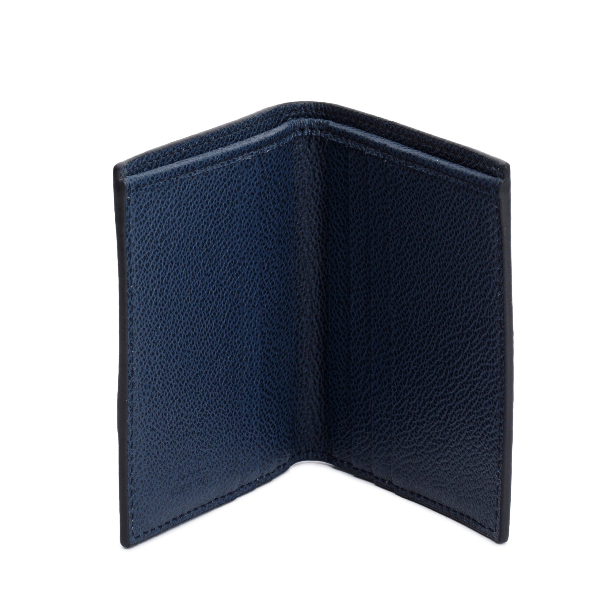 Prada Navy Leather Bi-Fold Wallet w/ Box
