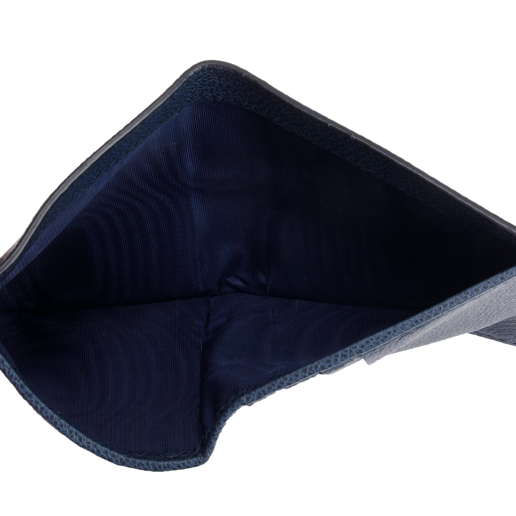 Prada Navy Leather Bi-Fold Wallet w/ Box