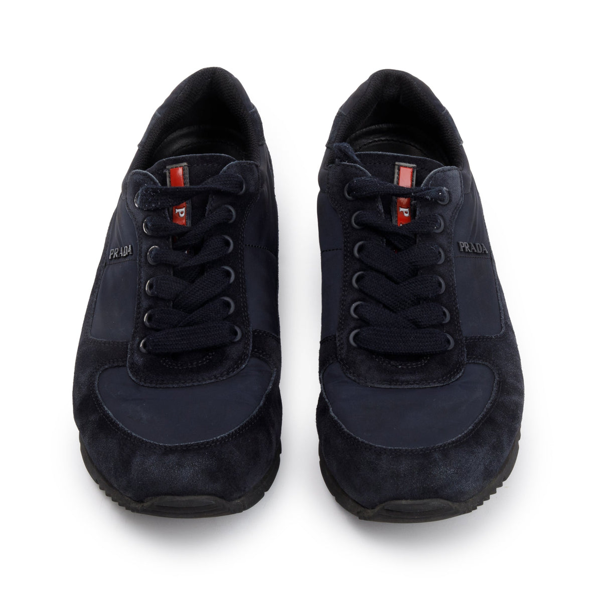 靴 PRADA Prada-Navy-Sued-Nylon-Linea-