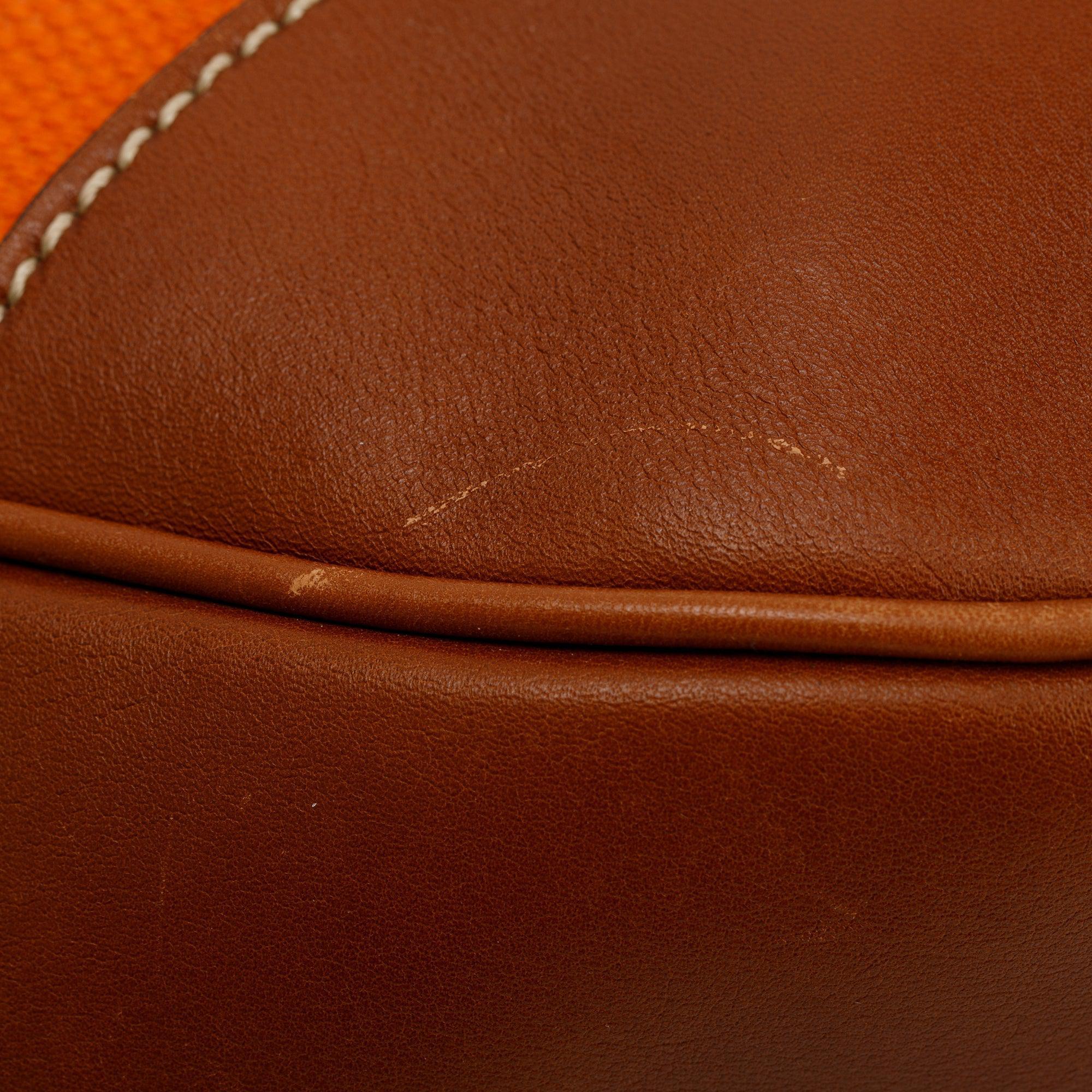 Prada Orange Canapa Vitello Leather Darwstring Hobo w/ Authenticity Card