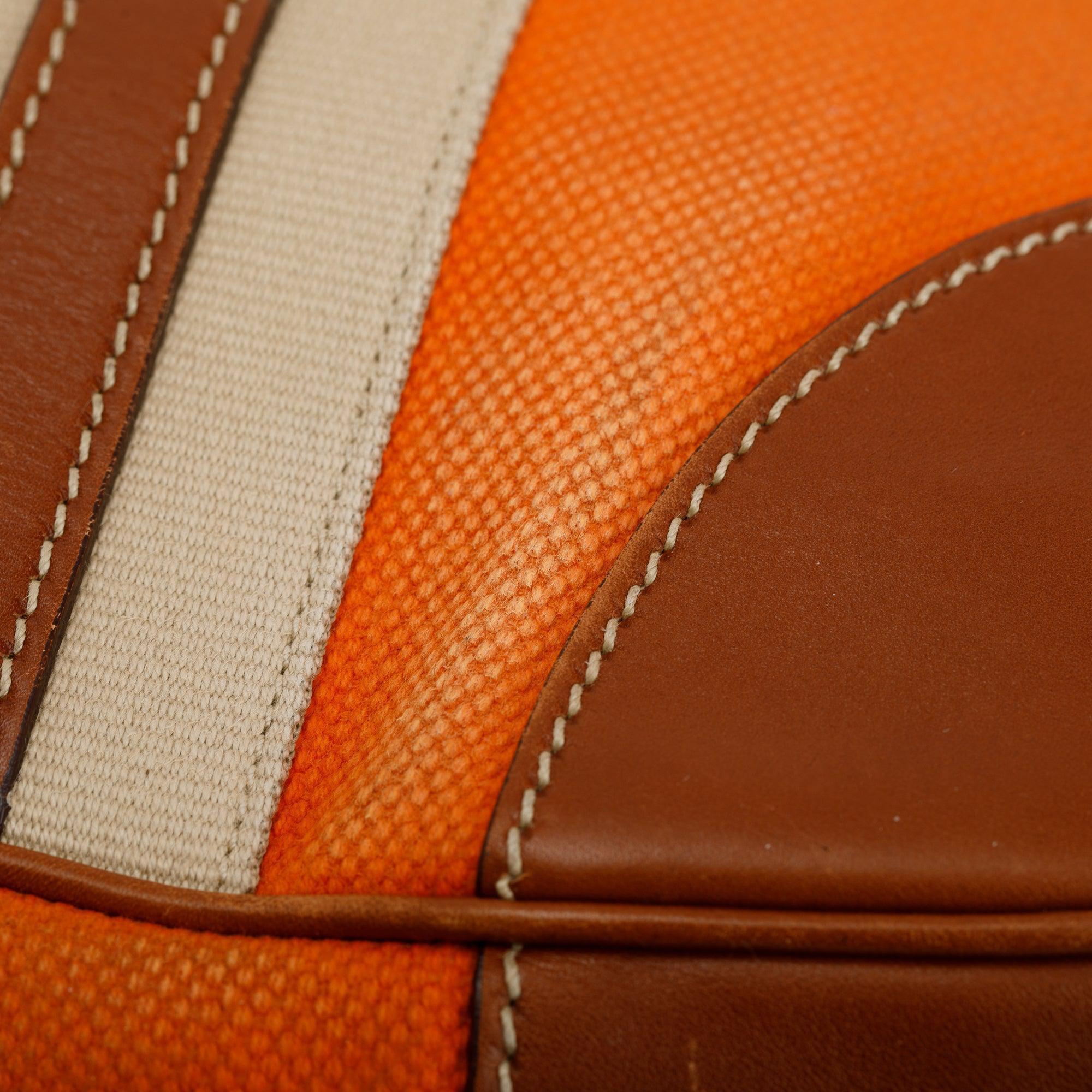 Prada Orange Canapa Vitello Leather Darwstring Hobo w/ Authenticity Card