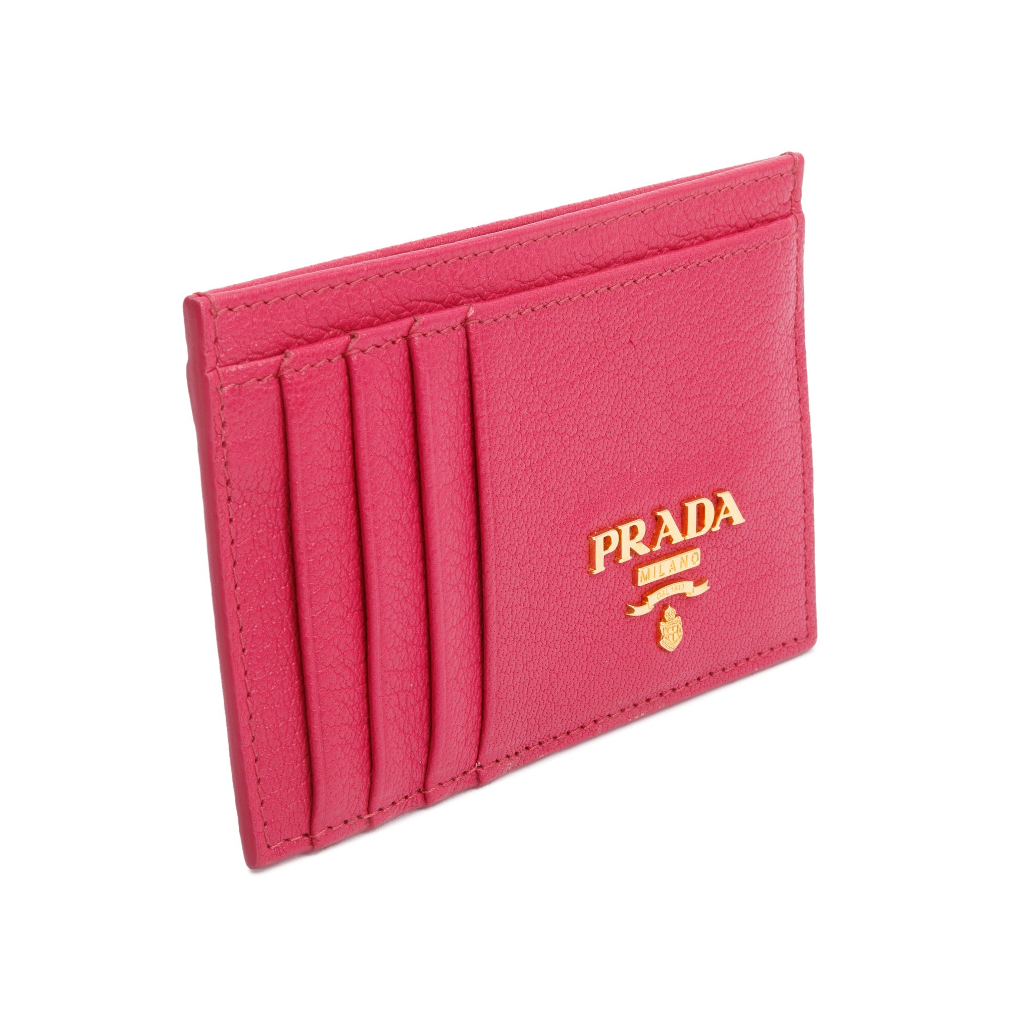 Prada Pink Calfskin Leather Card Holder