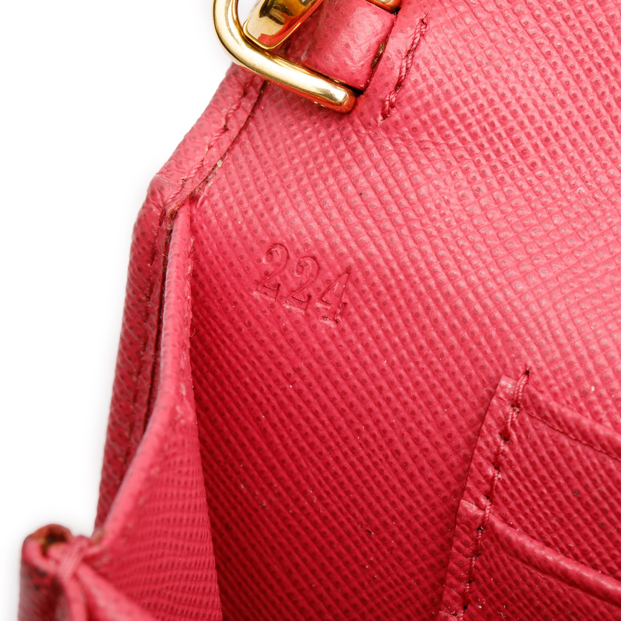 Prada Pink Saffiano Leather Bow Wristlet Wallet