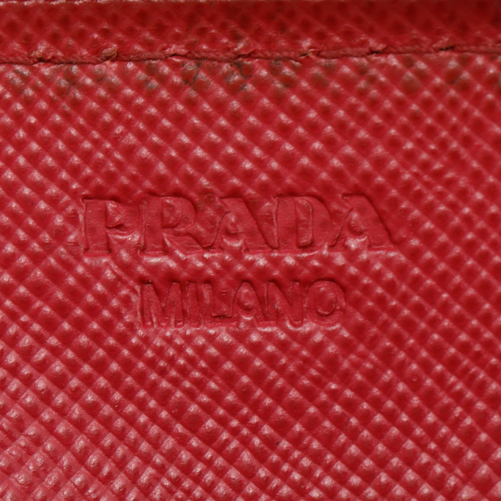 Prada Pink Saffiano Leather Bow Zip Around Wallet