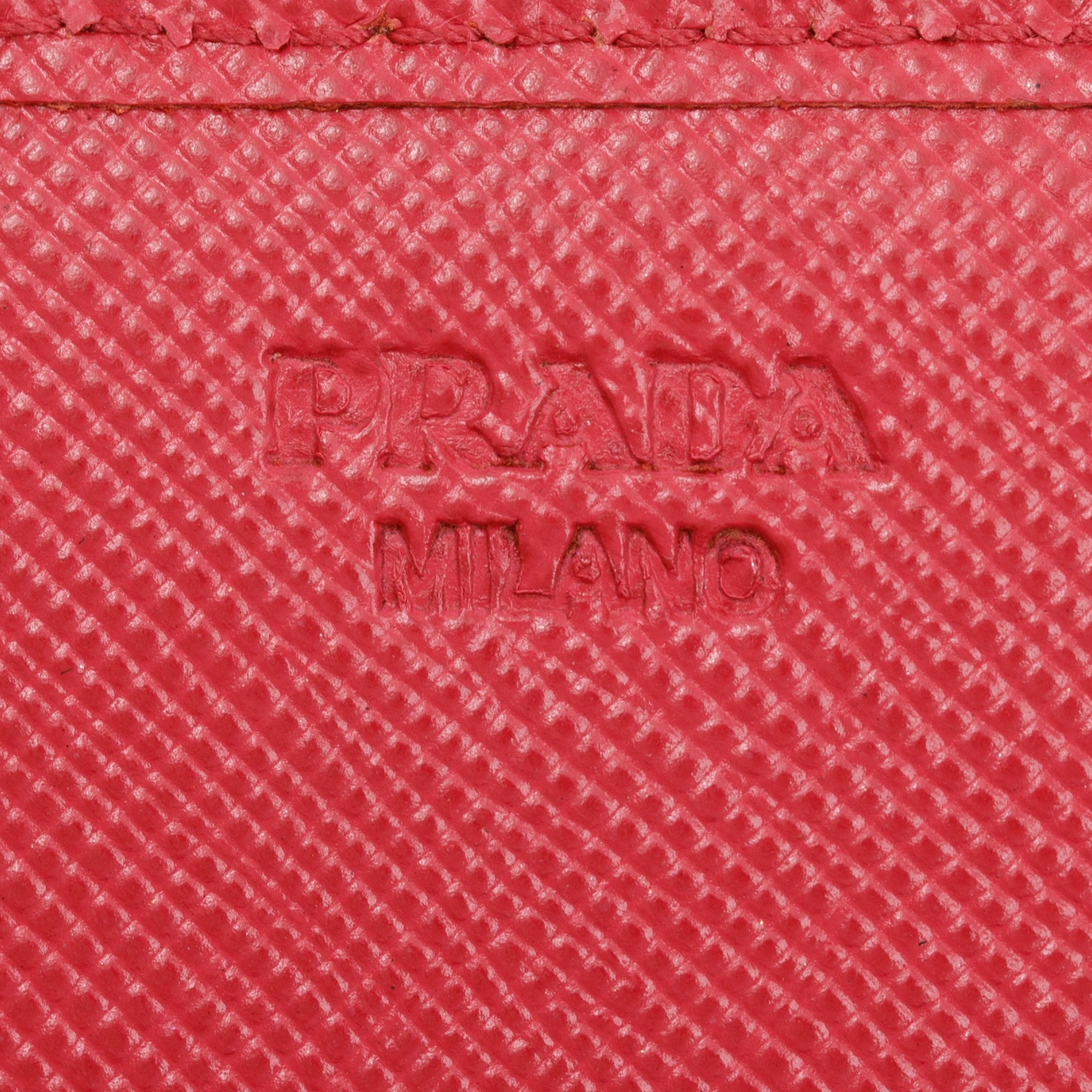 Prada Pink Saffiano Leather Continental Bow Wallet
