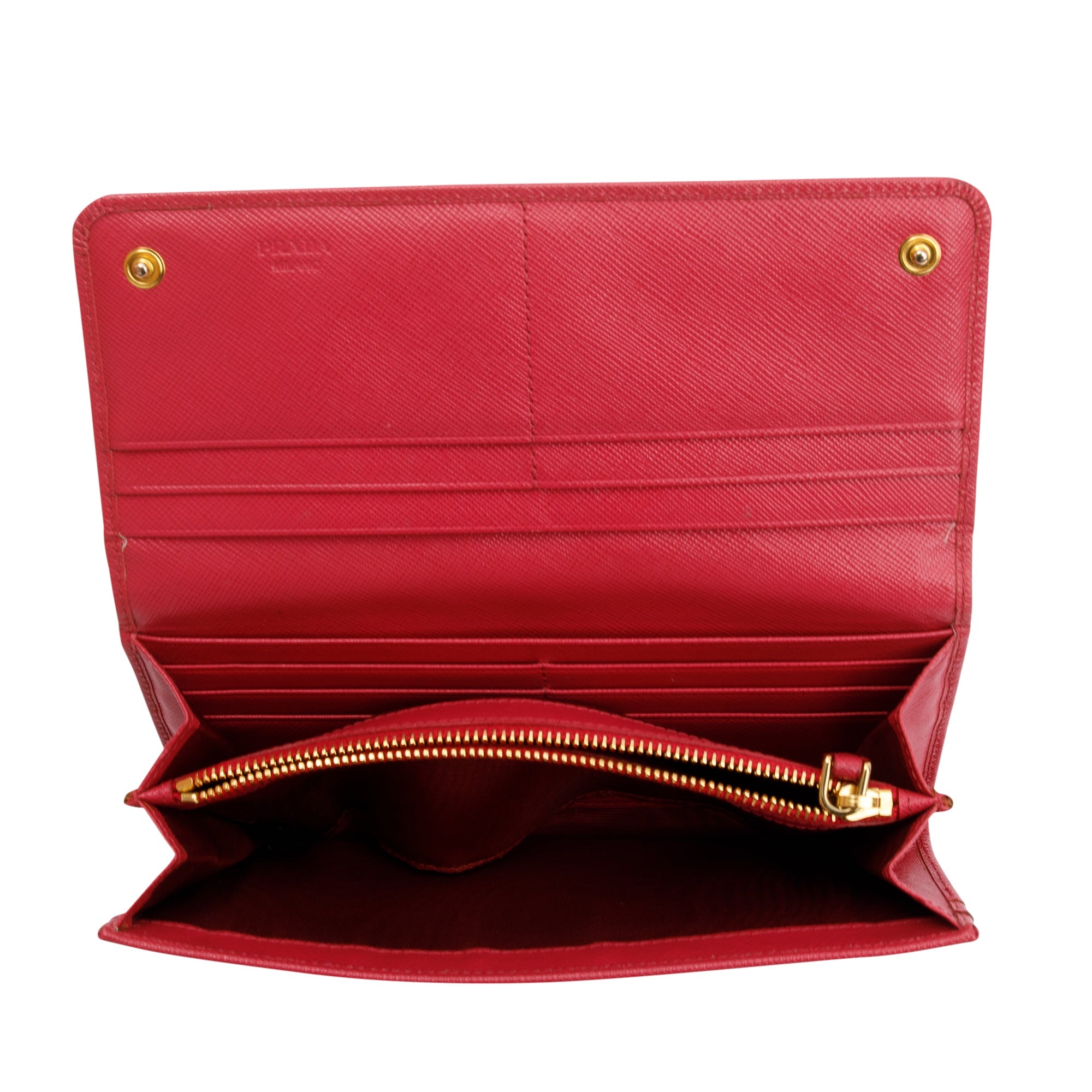 Prada Pink Saffiano Leather Continental Wallet