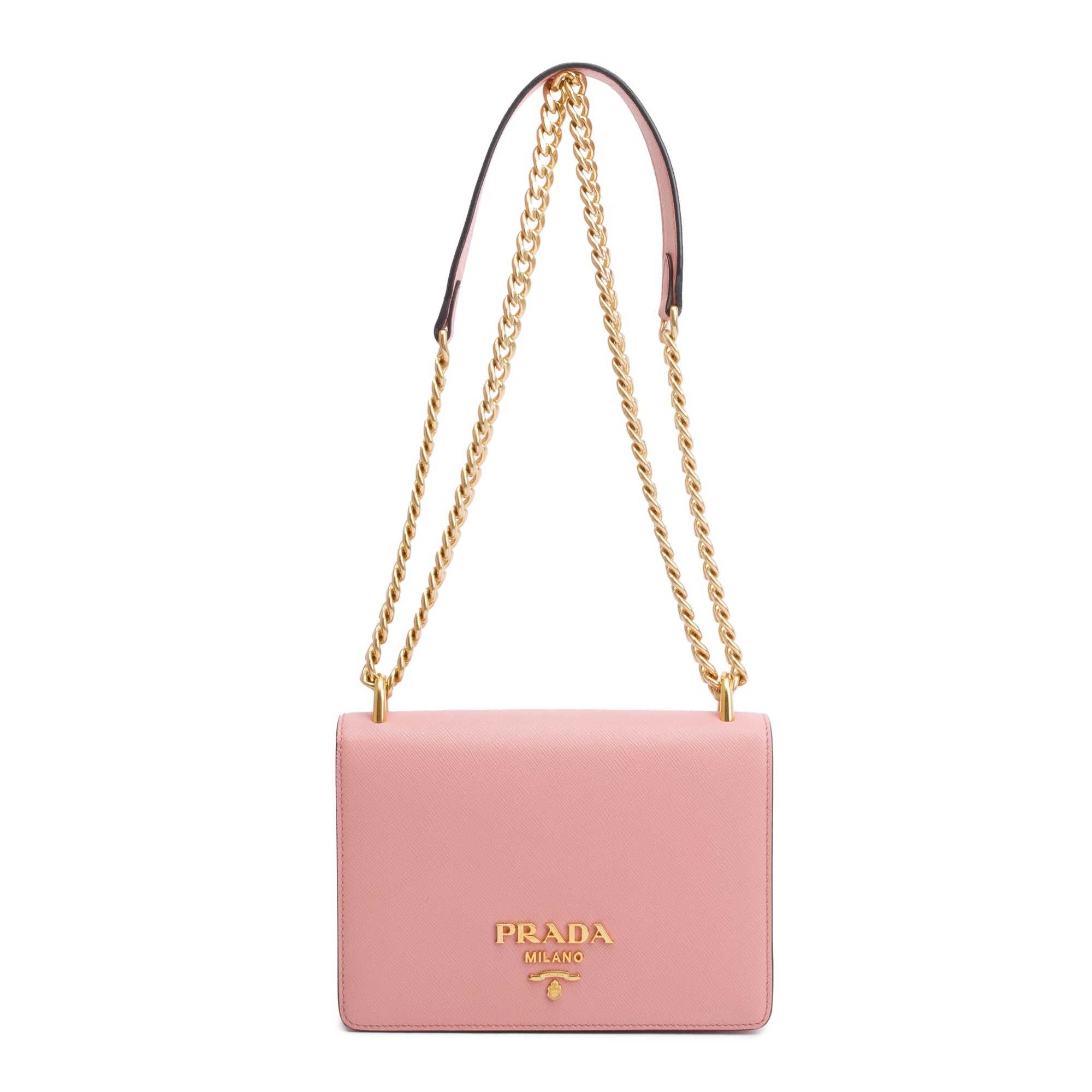 Prada Pink Saffiano Lux Chain Shoulder Bag w/ Authenticity Card