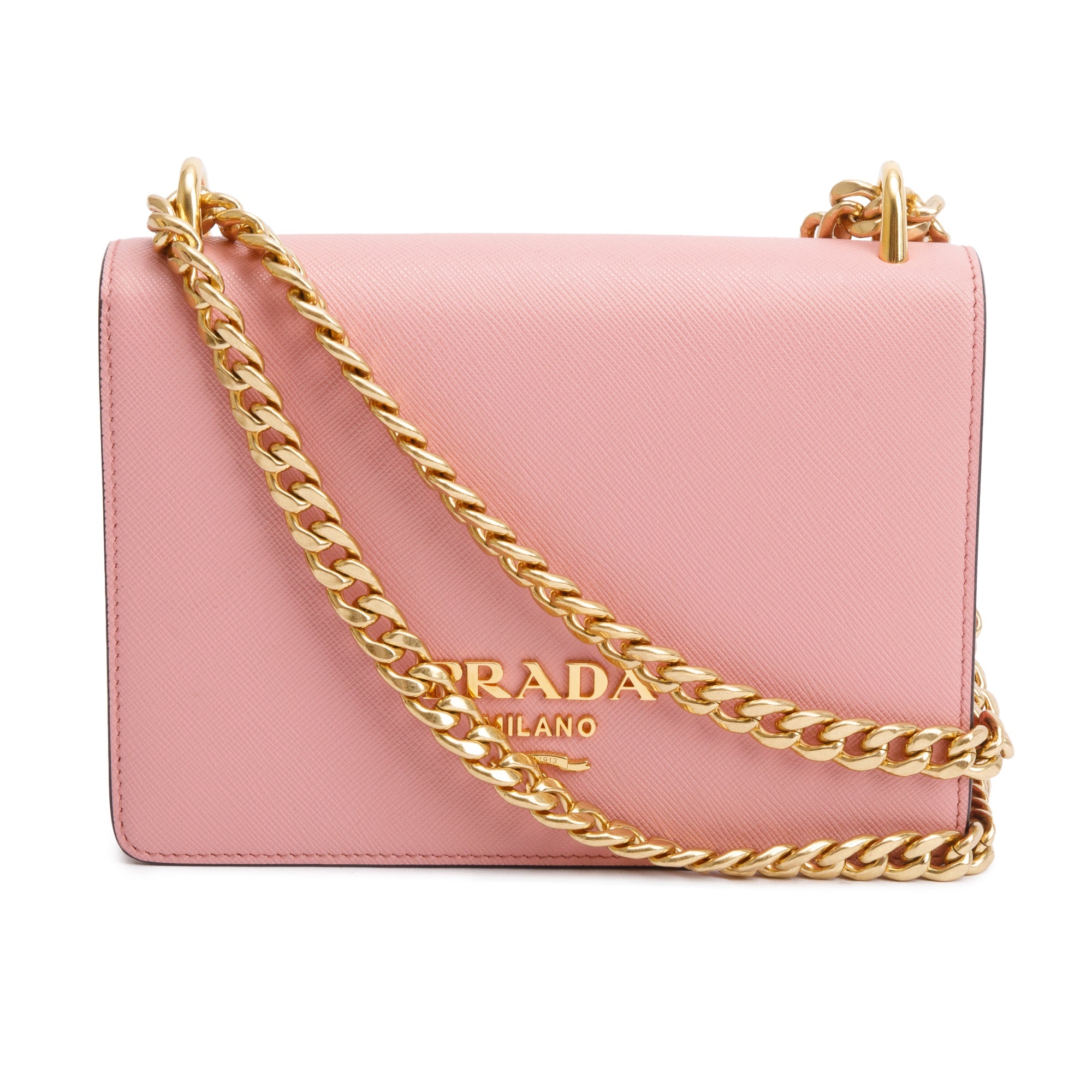 Prada Pink Saffiano Lux Chain Shoulder Bag w/ Authenticity Card