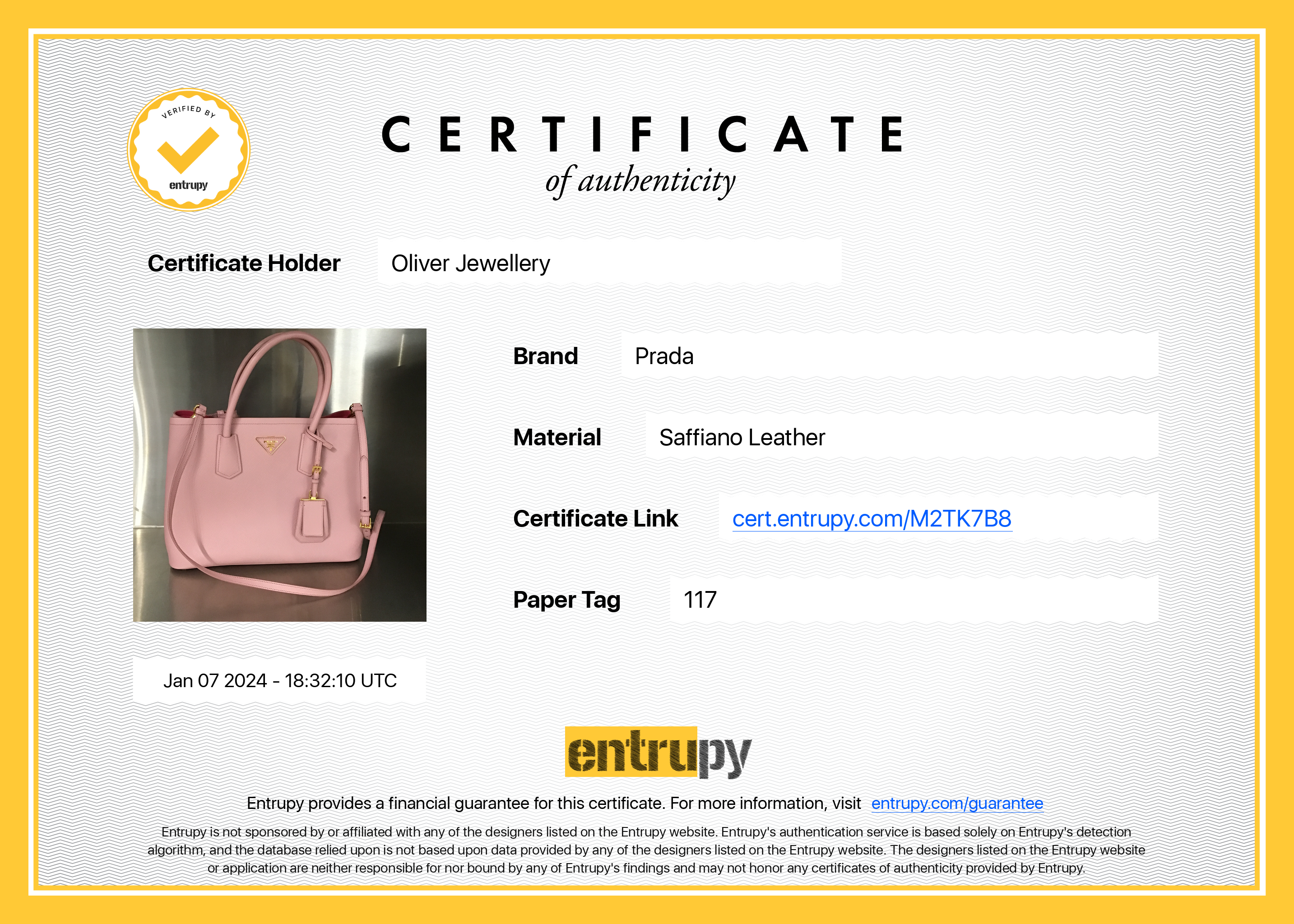 Prada Pink Saffiano Lux Medium Cuir Double Tote w/ Strap