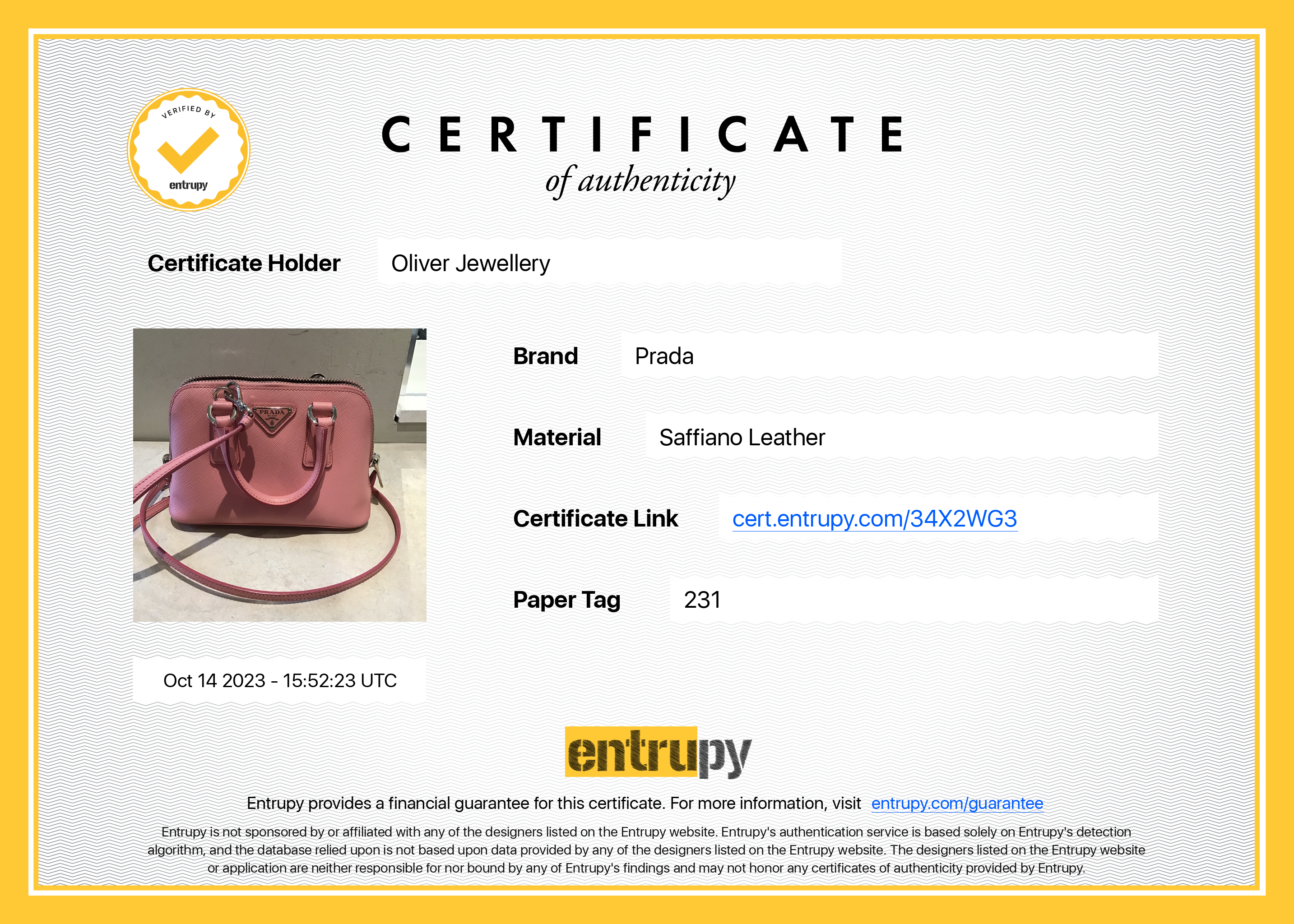 Prada Pink Saffiano Lux Mini Promenade Tote w/ Strap & Authenticity Card