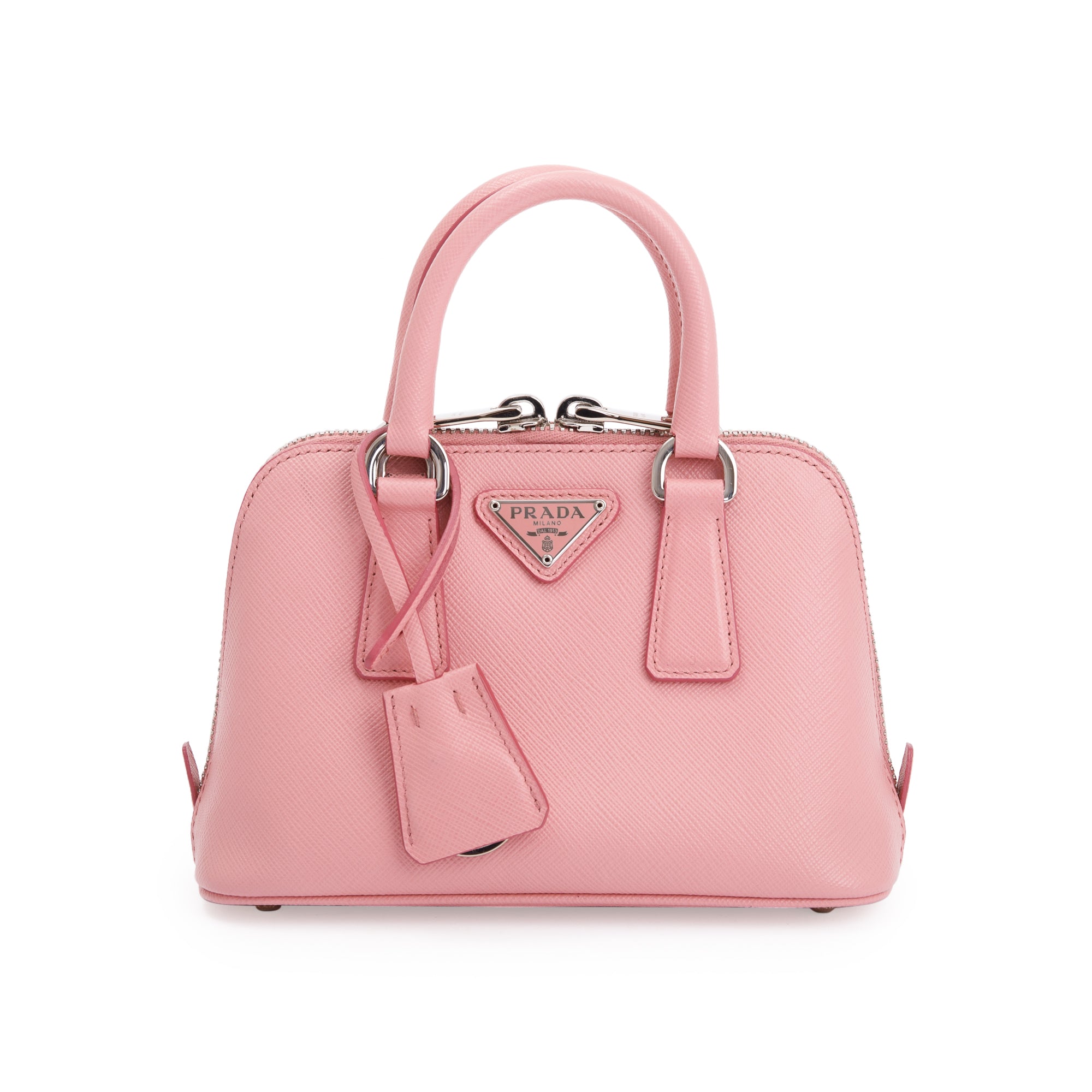 Prada Pink Saffiano Lux Mini Promenade Tote w/ Strap & Authenticity Card