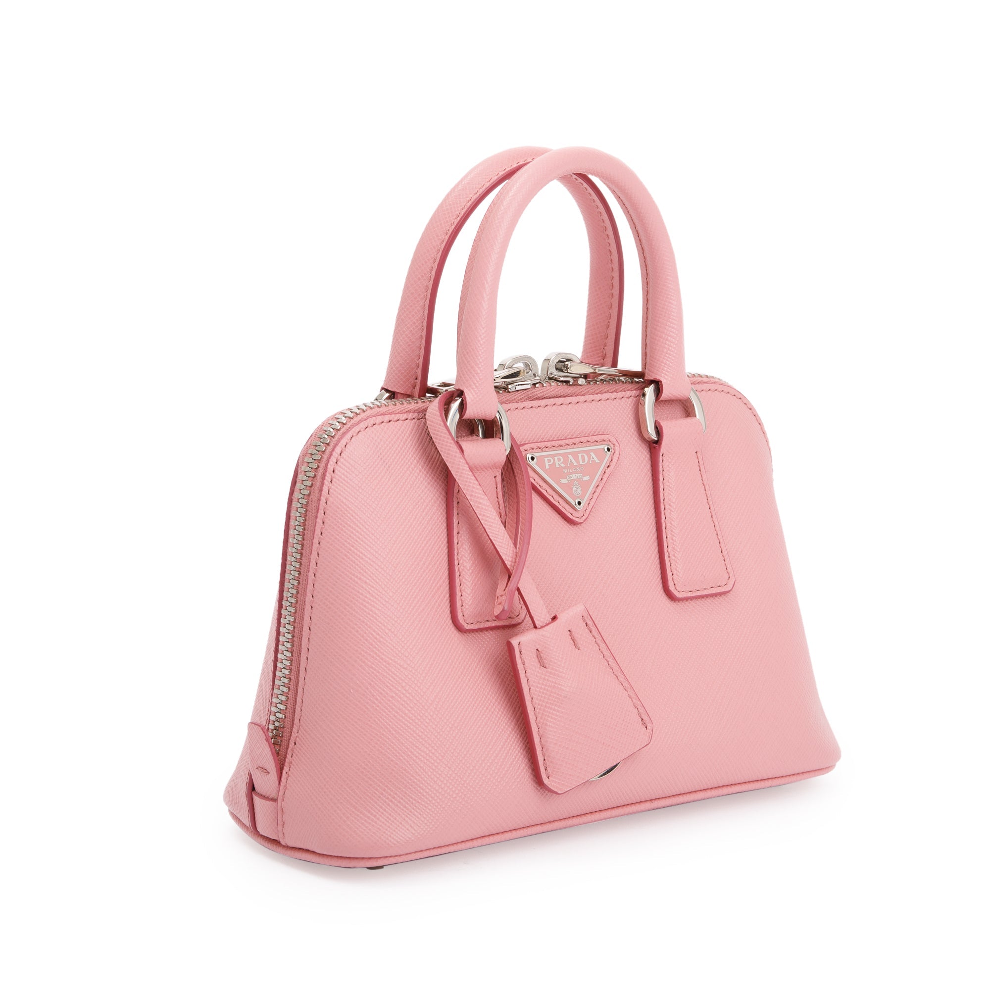 Prada Pink Saffiano Lux Mini Promenade Tote w/ Strap & Authenticity Card