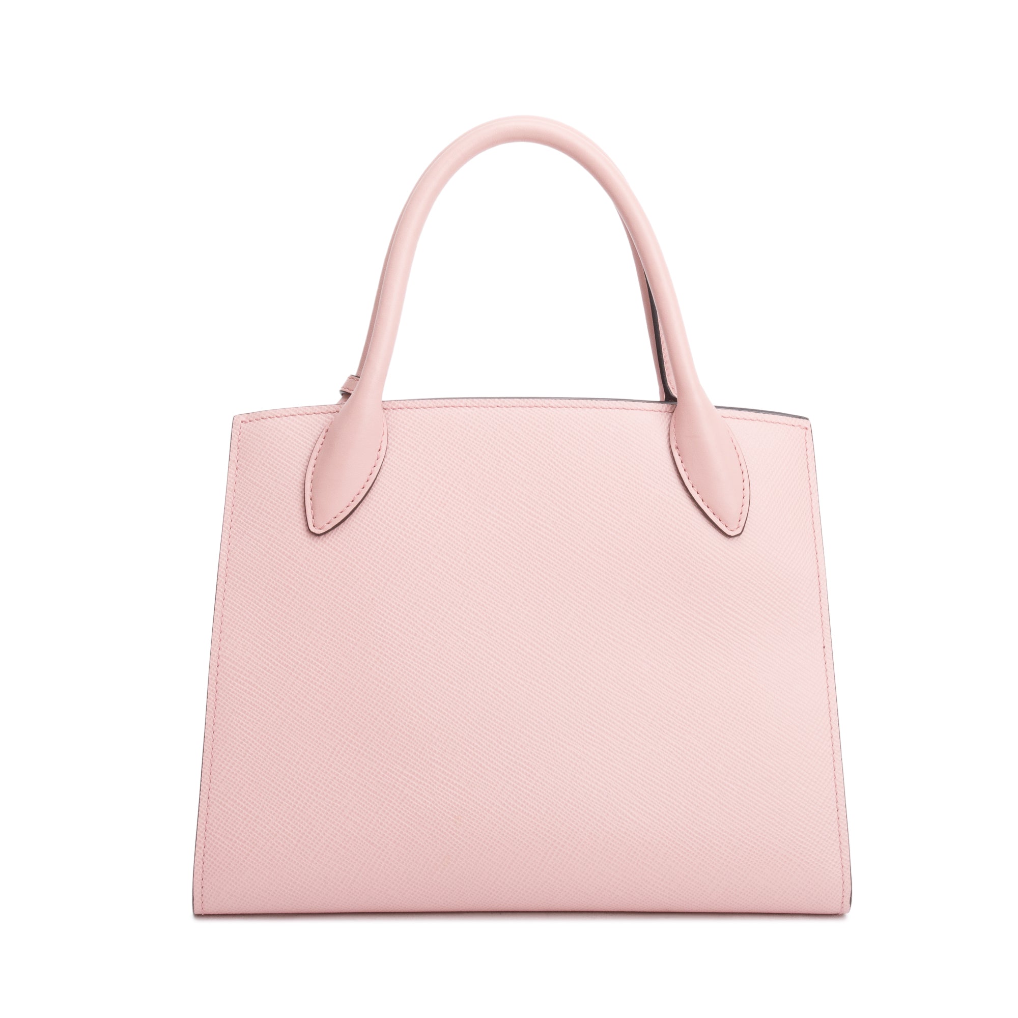 Prada Pink Saffiano Lux Small Monochrome Top Handle Tote w/ Strap