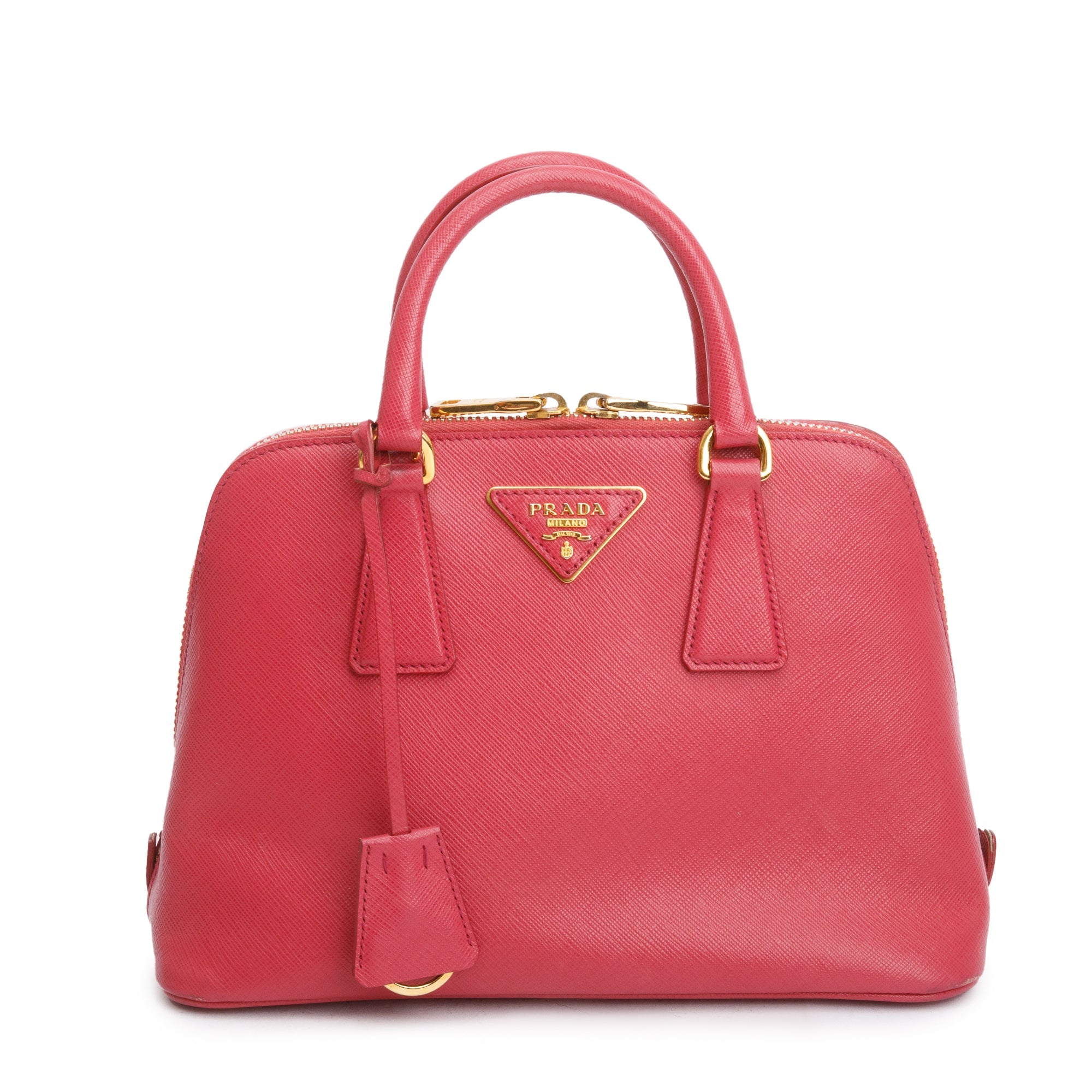 Prada Pink Saffiano Lux Small Promenade Tote w/ Strap & Authenticity Card