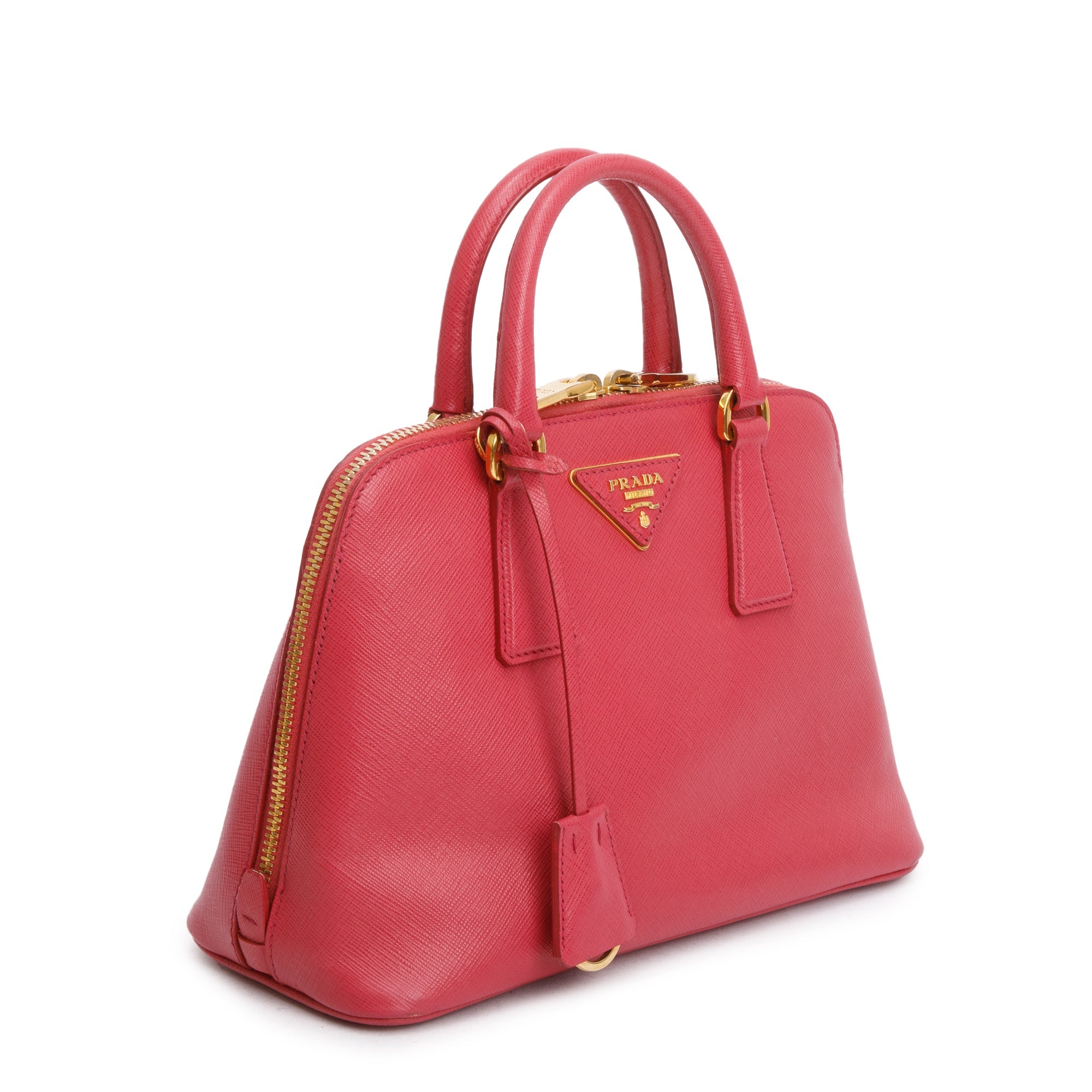 Prada Pink Saffiano Lux Small Promenade Tote w/ Strap & Authenticity Card