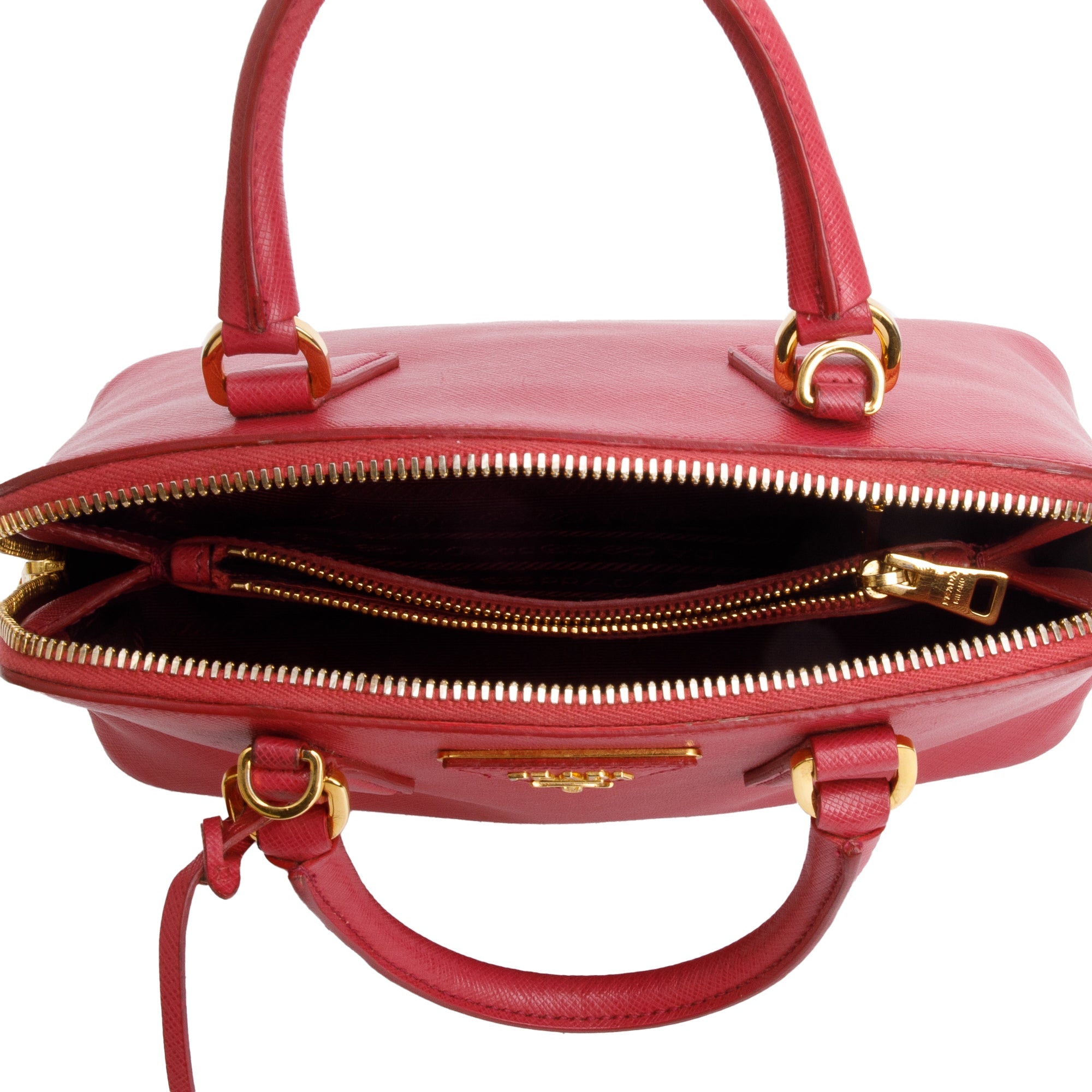 Prada Pink Saffiano Lux Small Promenade Tote w/ Strap & Authenticity Card