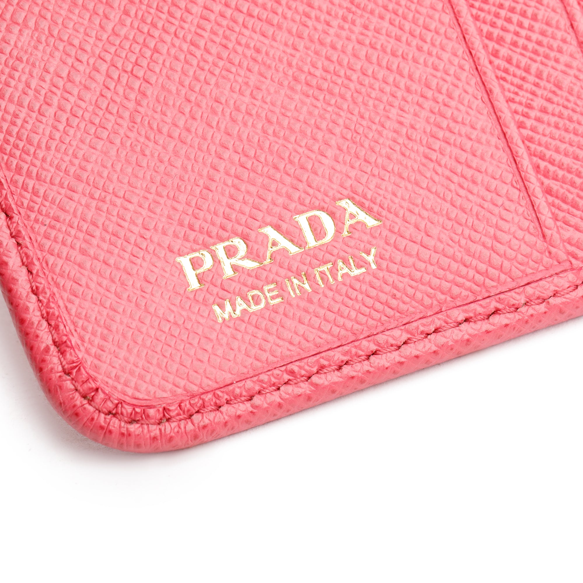 Prada Pink Saffiano Metal Compact Wallet