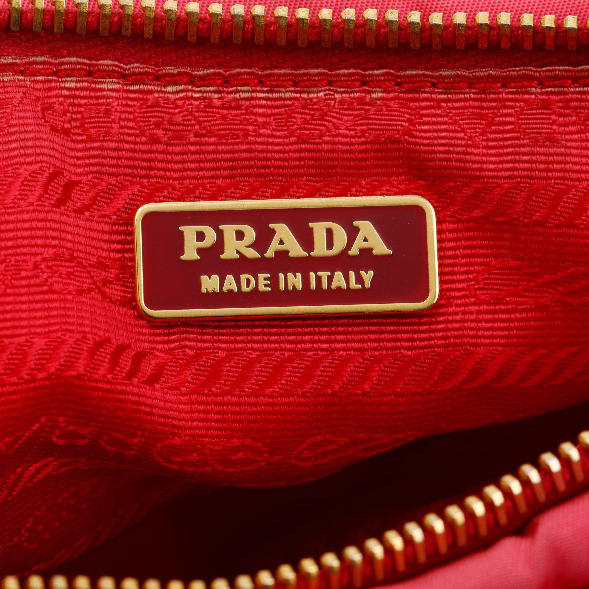 Prada Pink Tessuto Nylon Bow Wristlet