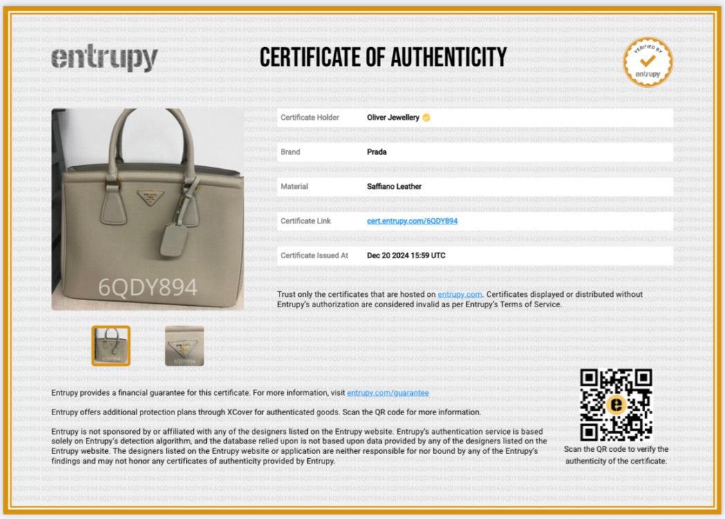 Prada Pomice Saffiano Leather Parabole Tote w/ Box & Authenticity Card