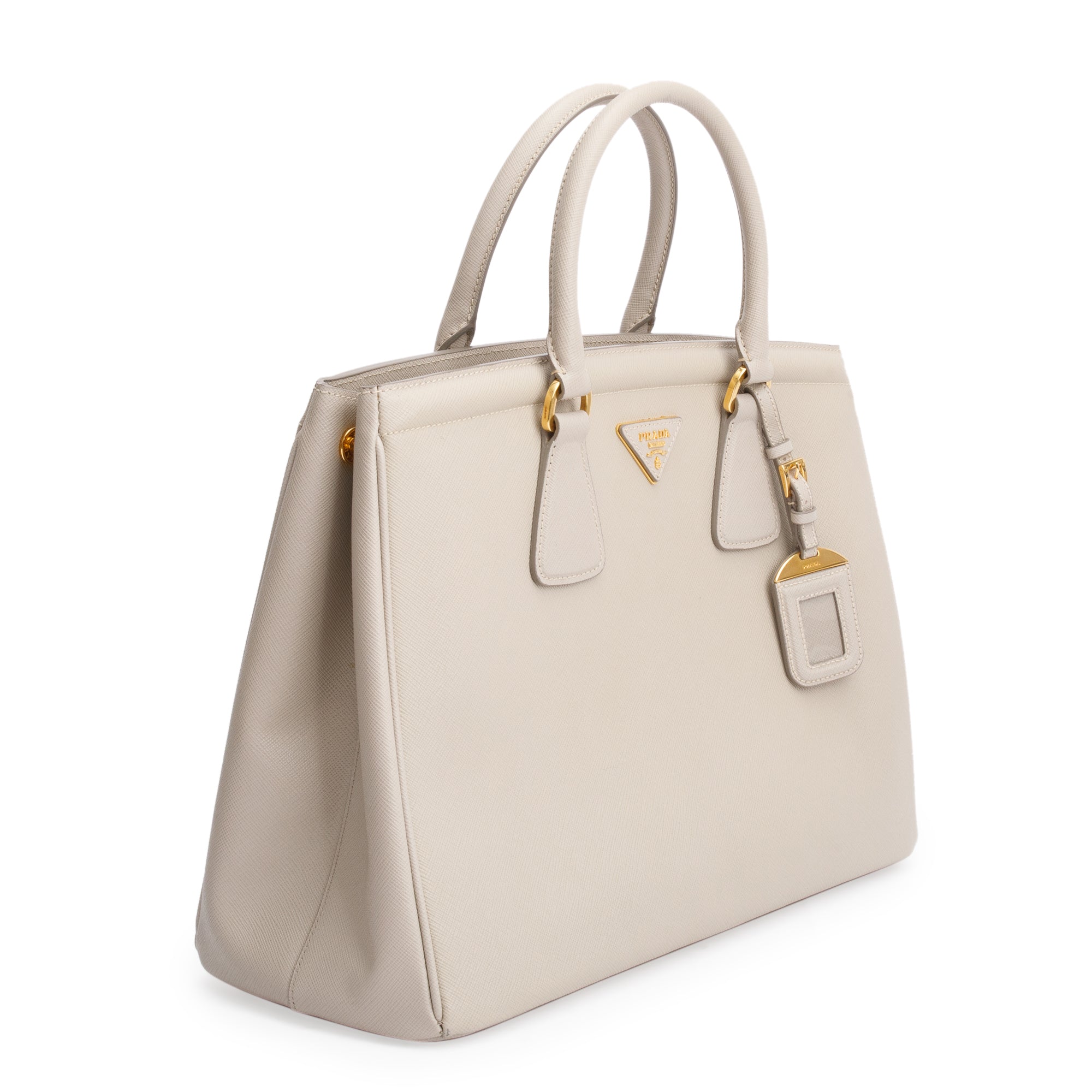 Prada Pomice Saffiano Leather Parabole Tote w/ Box & Authenticity Card