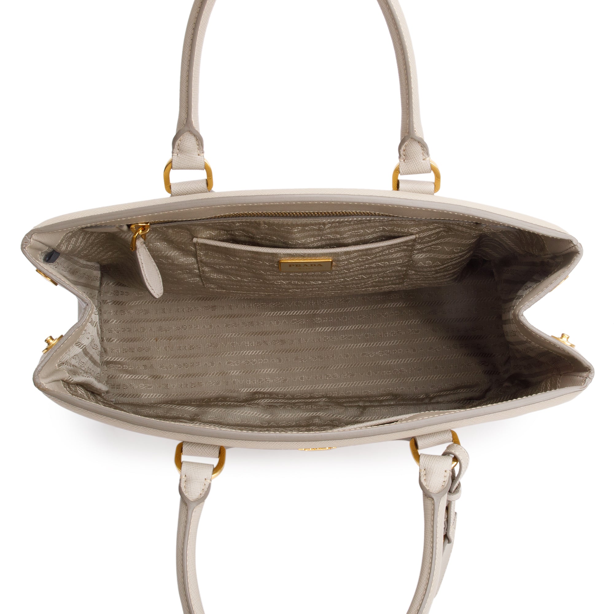 Prada Pomice Saffiano Leather Parabole Tote w/ Box & Authenticity Card