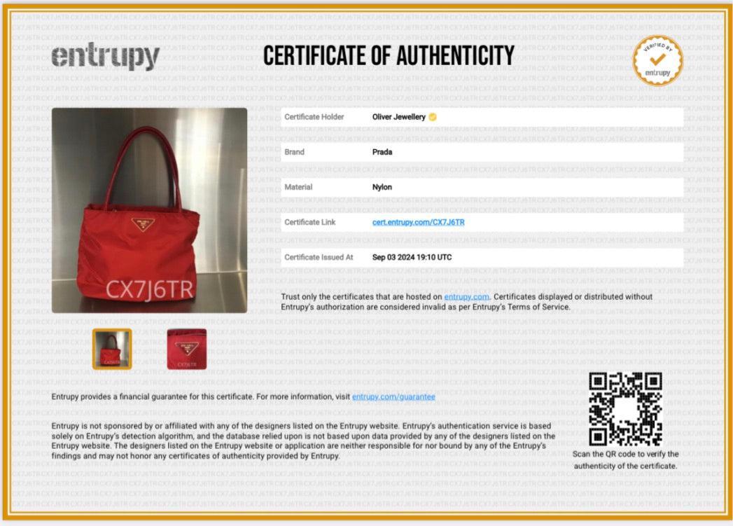 Prada Red Patent Leather Trimmed Tessuto Nylon Tote