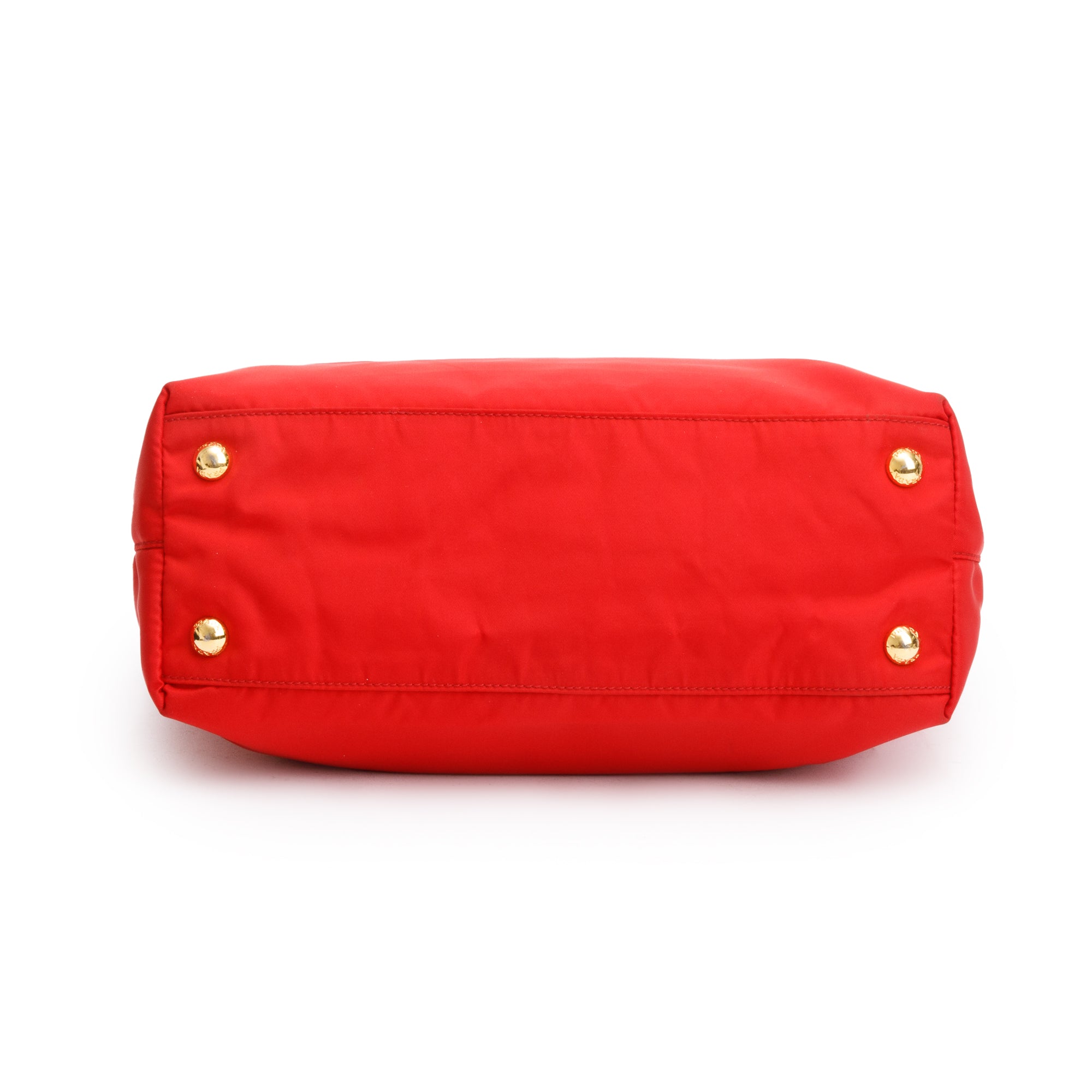 Prada Red Patent Leather Trimmed Tessuto Nylon Tote