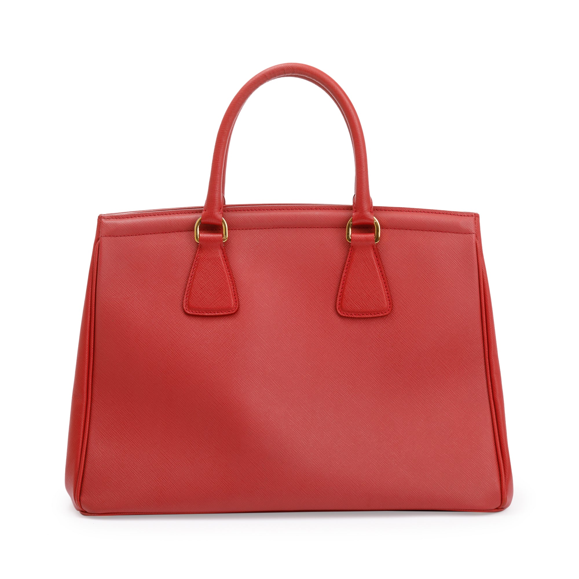 Prada Red Saffiano Leather Parabole Tote