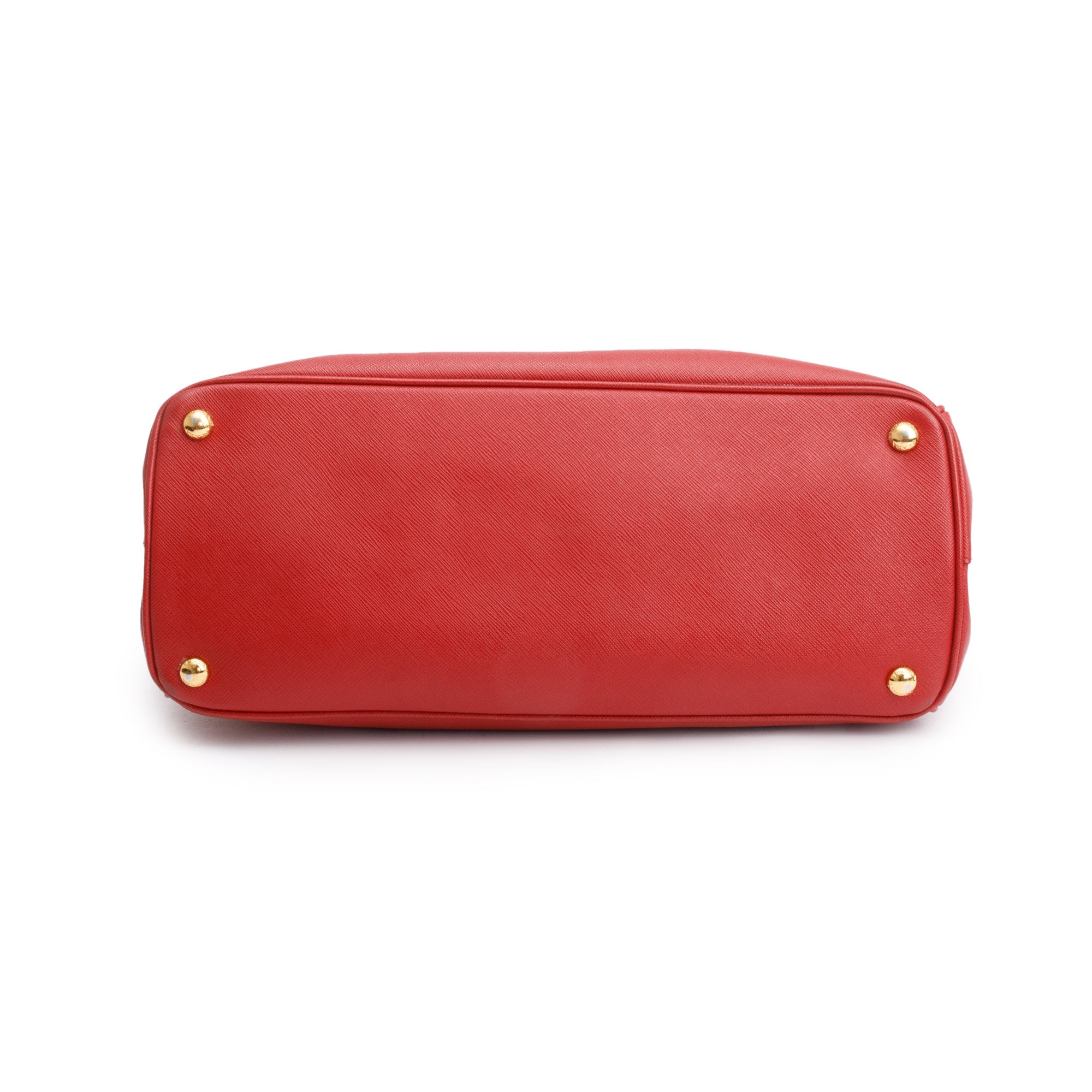 Prada Red Saffiano Lux Large Double Zip Galleria Tote