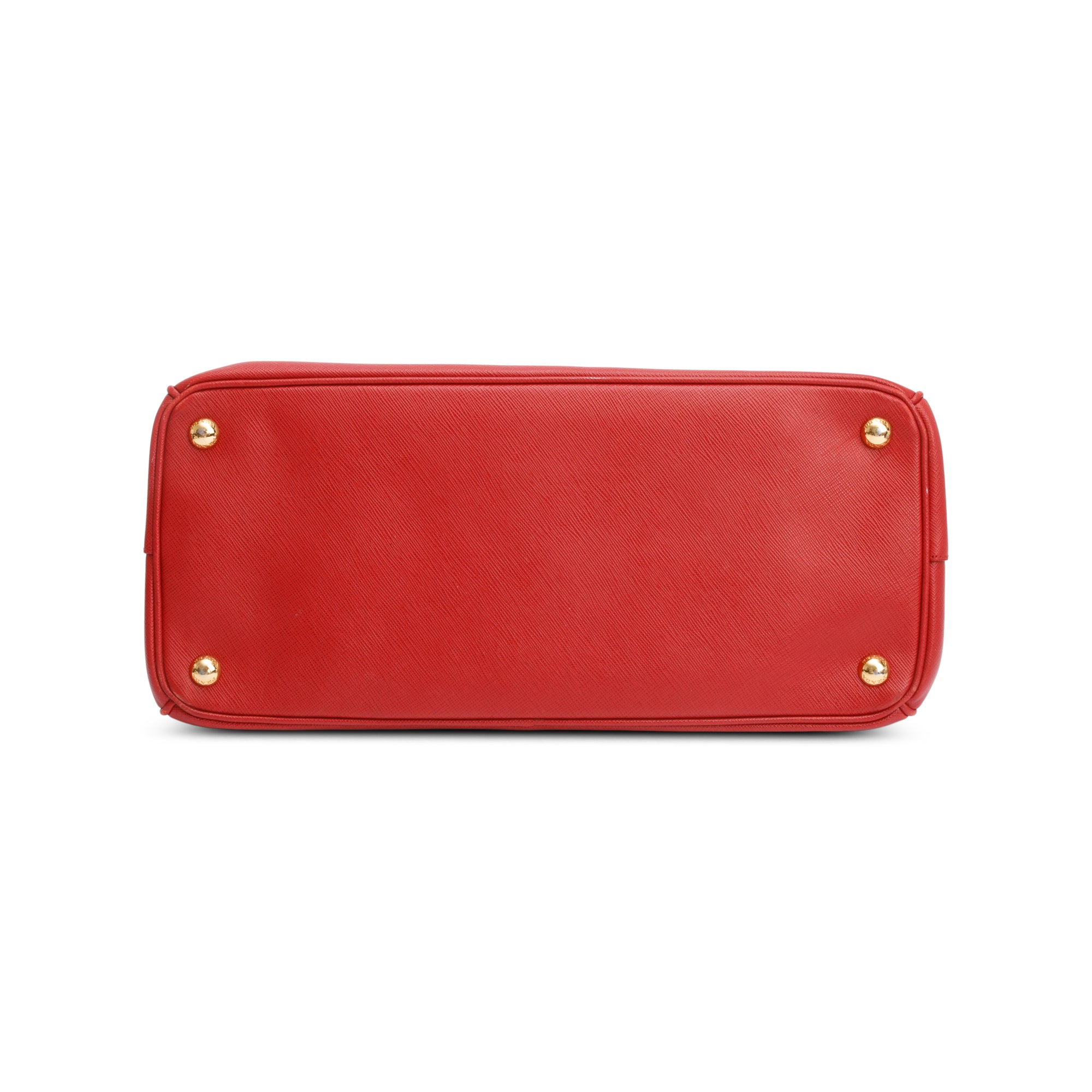 Prada Red Saffiano Lux Medium Double Zip Galleria Tote w/ Strap