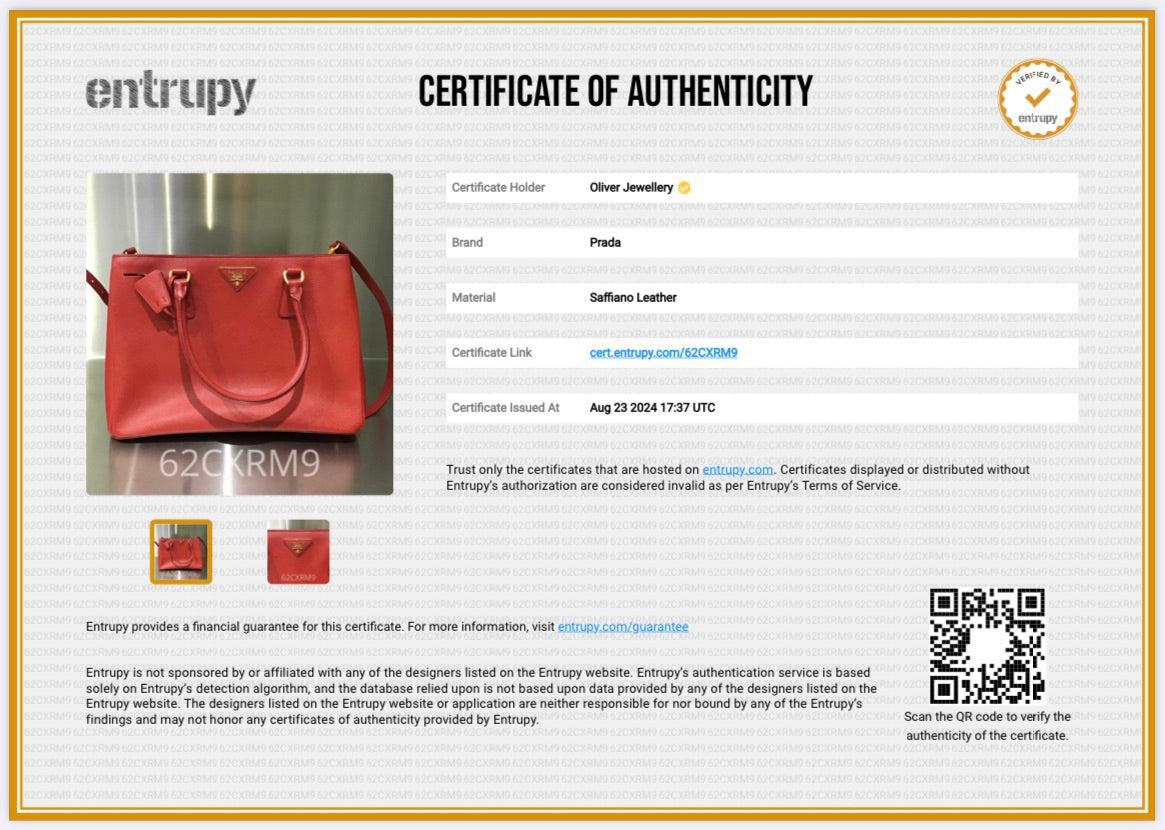 Prada Red Saffiano Lux Medium Galleria Tote w/ Strap & Box