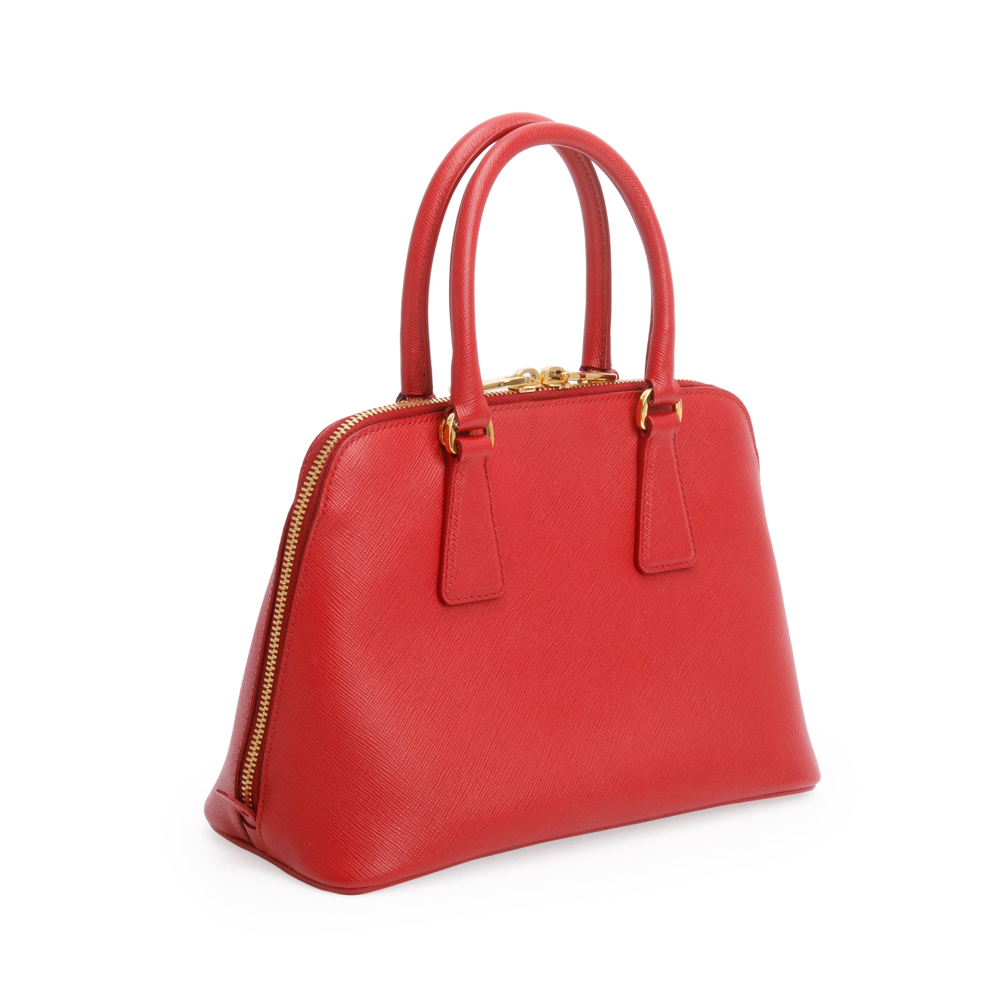 Prada Red Saffiano Lux Small Promenade Tote w/ Strap