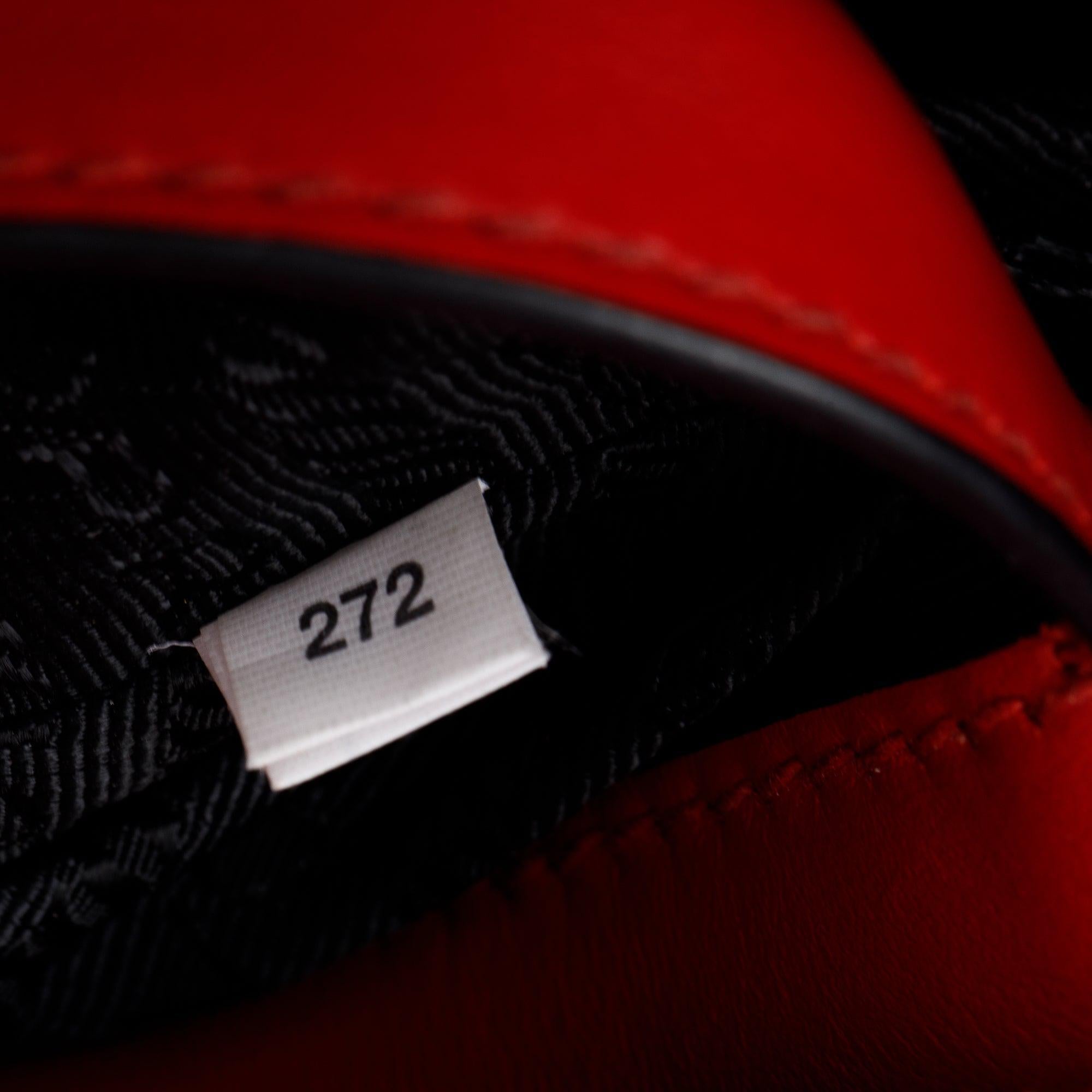 Prada Red Saffiano Soft Calf Leather Tote w/ Strap & Authenticity Card