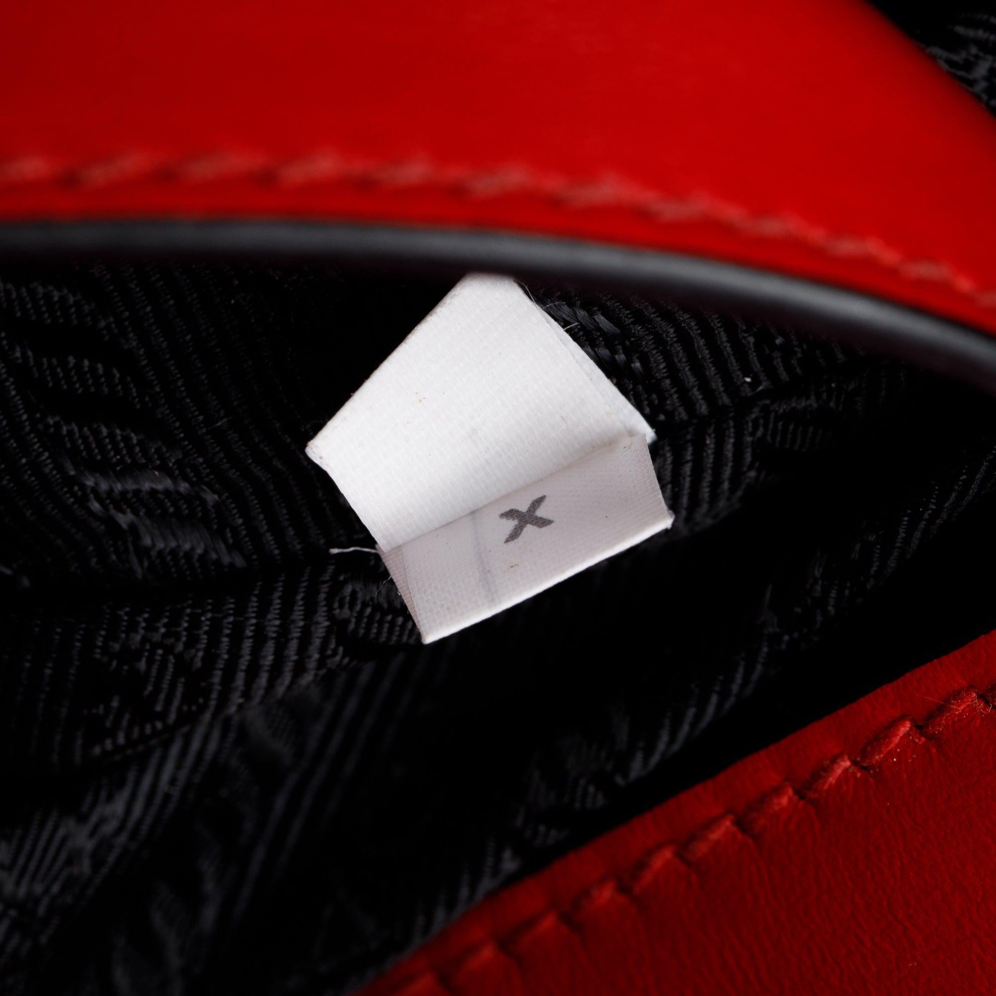 Prada Red Saffiano Soft Calf Leather Tote w/ Strap & Authenticity Card