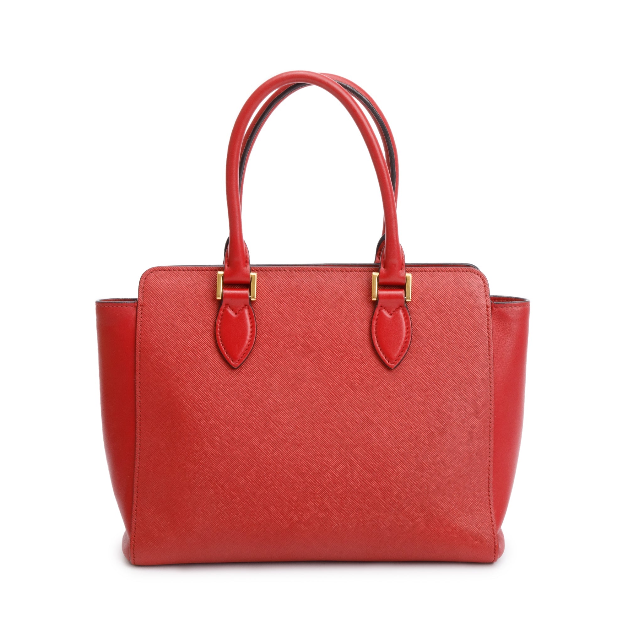 Prada Red Saffiano Soft Calf Leather Tote w/ Strap & Authenticity Card
