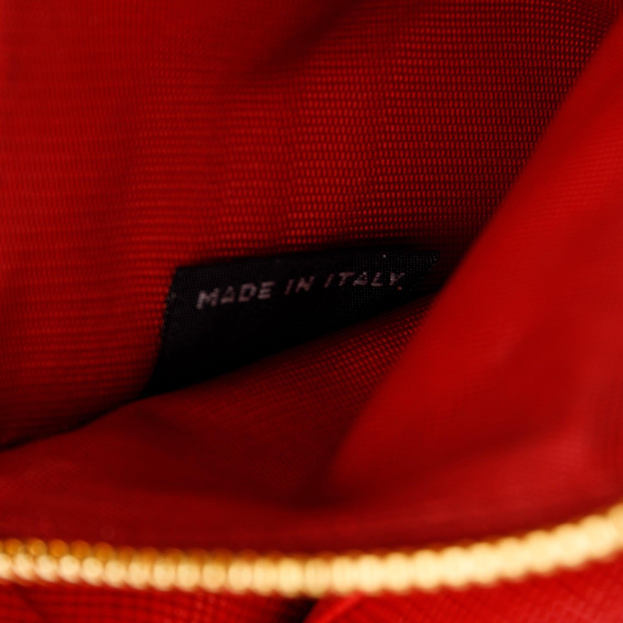 Prada Red Saffiano Zip Around Wallet w/ Box & Authenticity card