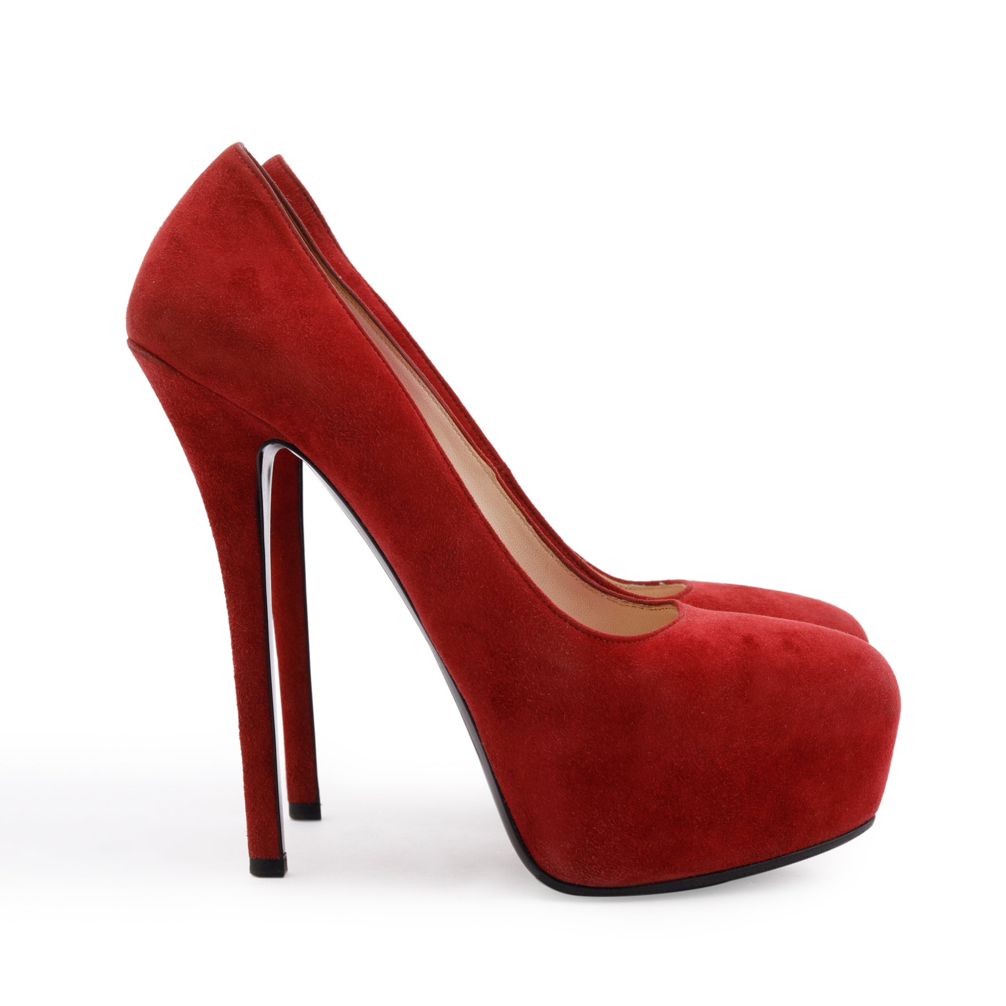 Prada Red Suede Pumps, Size 39.5
