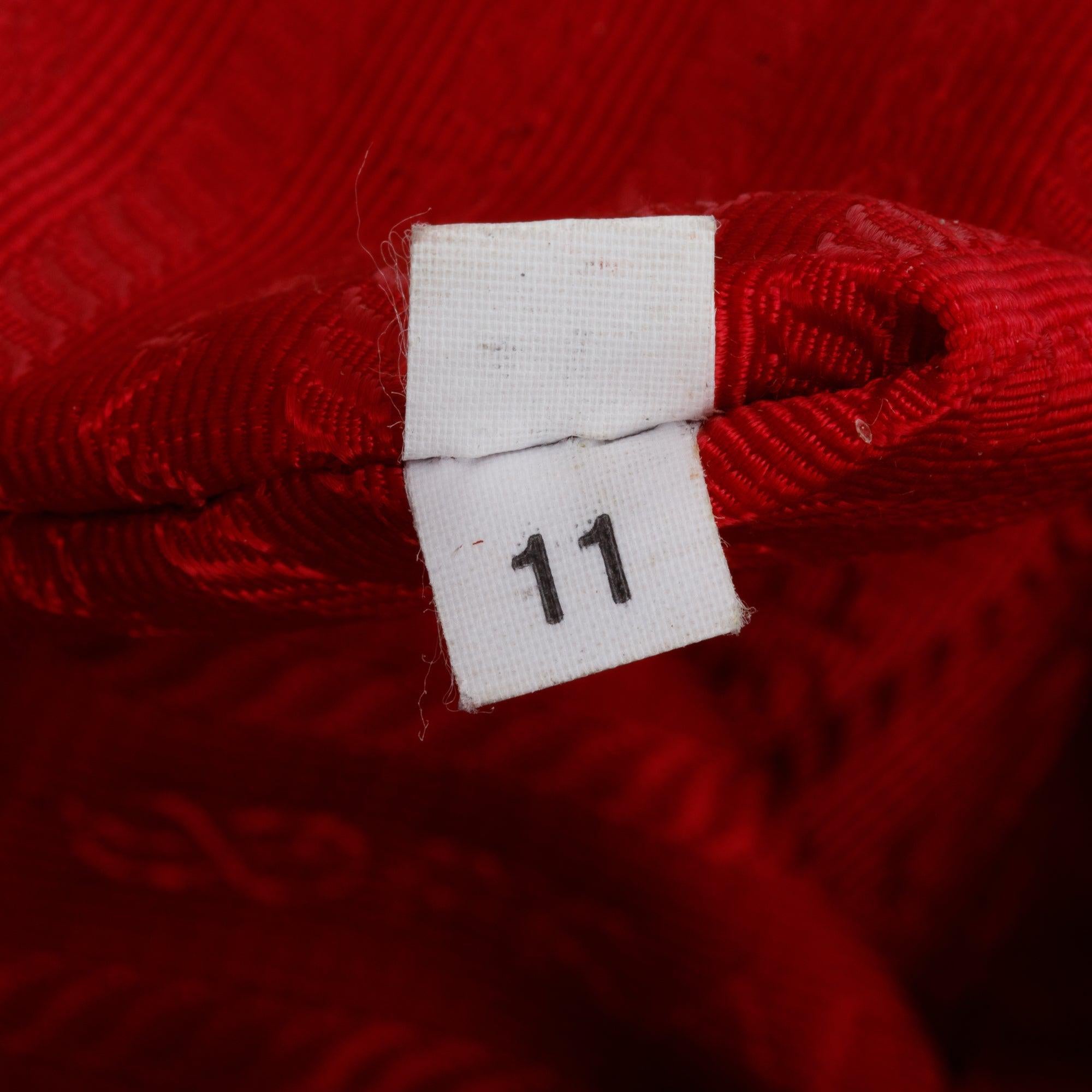 Prada Red Vitello Daino Leather Side Zip Hobo