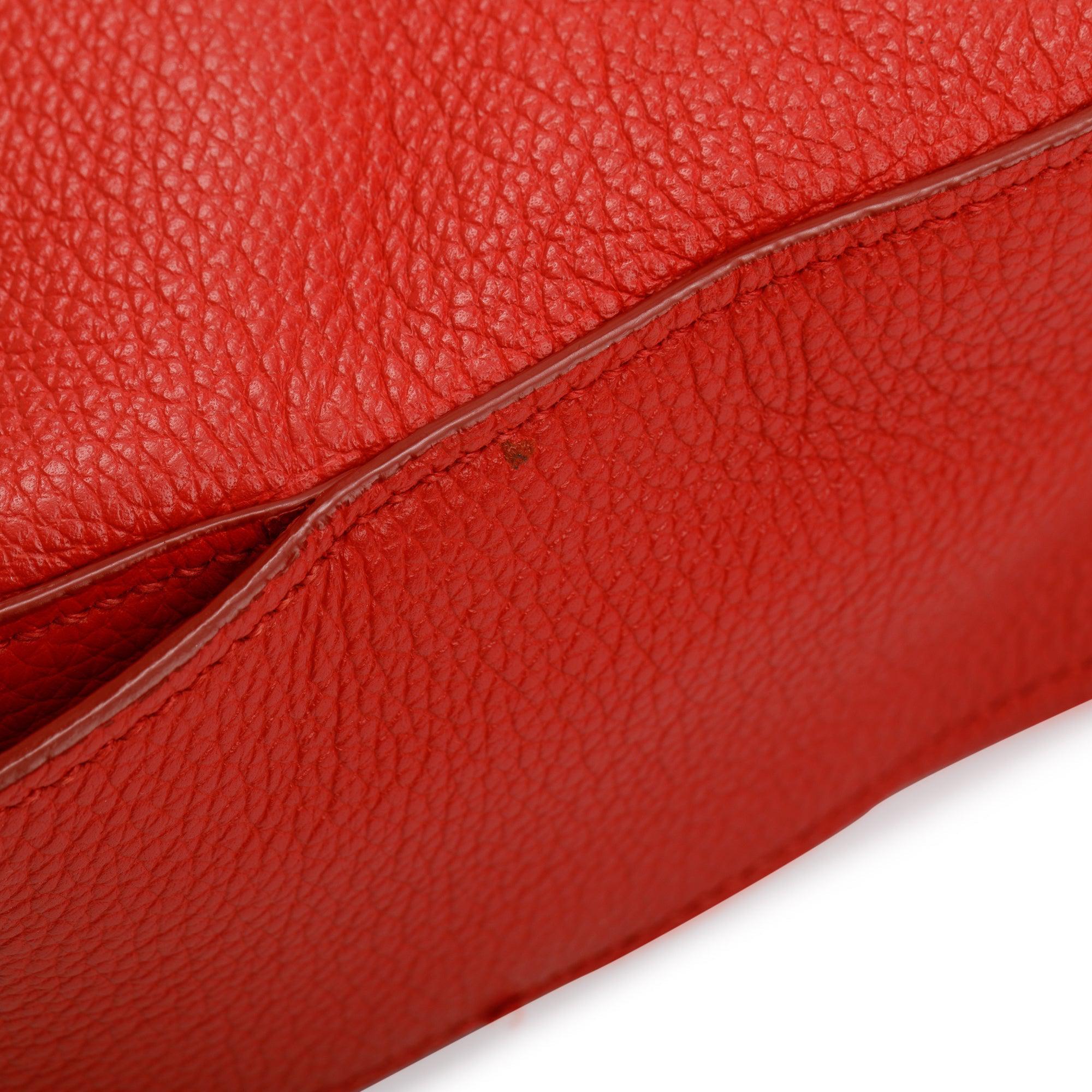 Prada Red Vitello Daino Leather Zipped Shoulder Bag w/ Authenticity Card