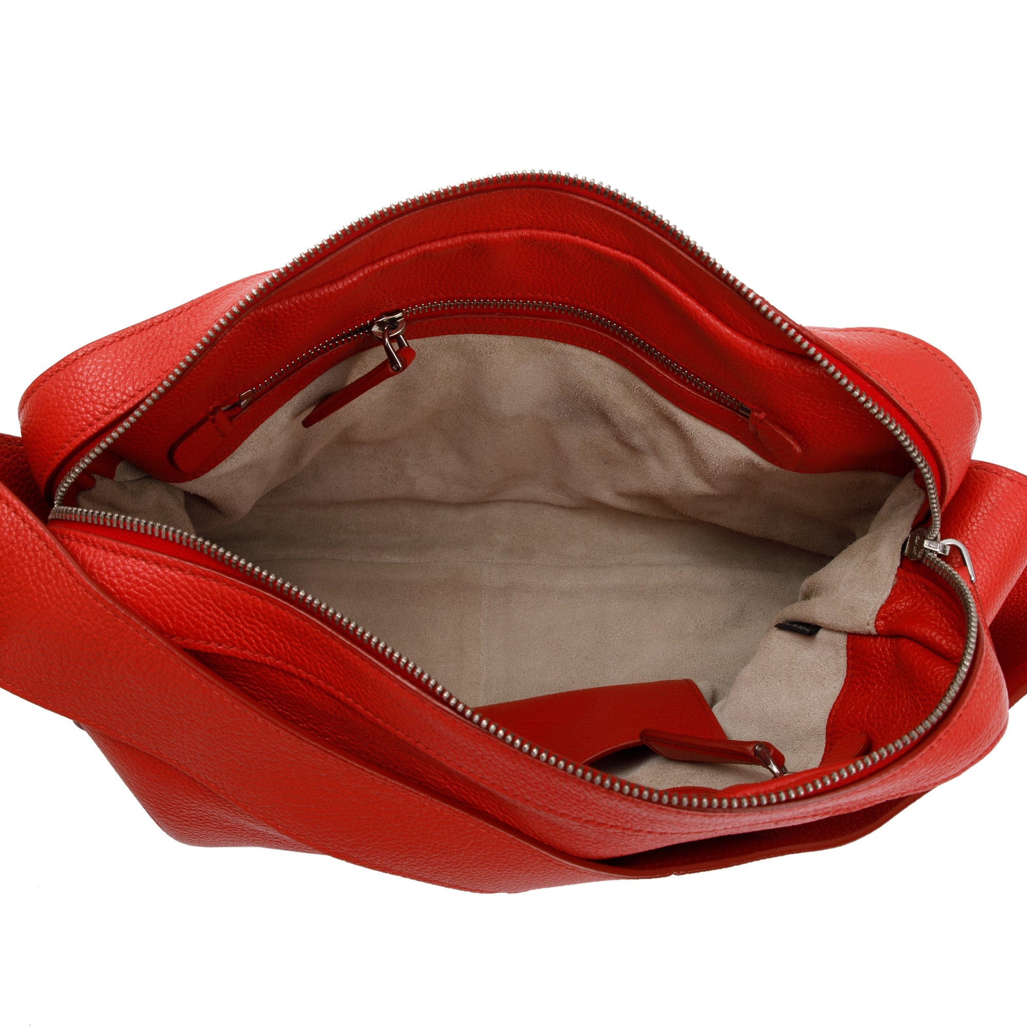 Prada Red Vitello Daino Leather Zipped Shoulder Bag w/ Authenticity Card