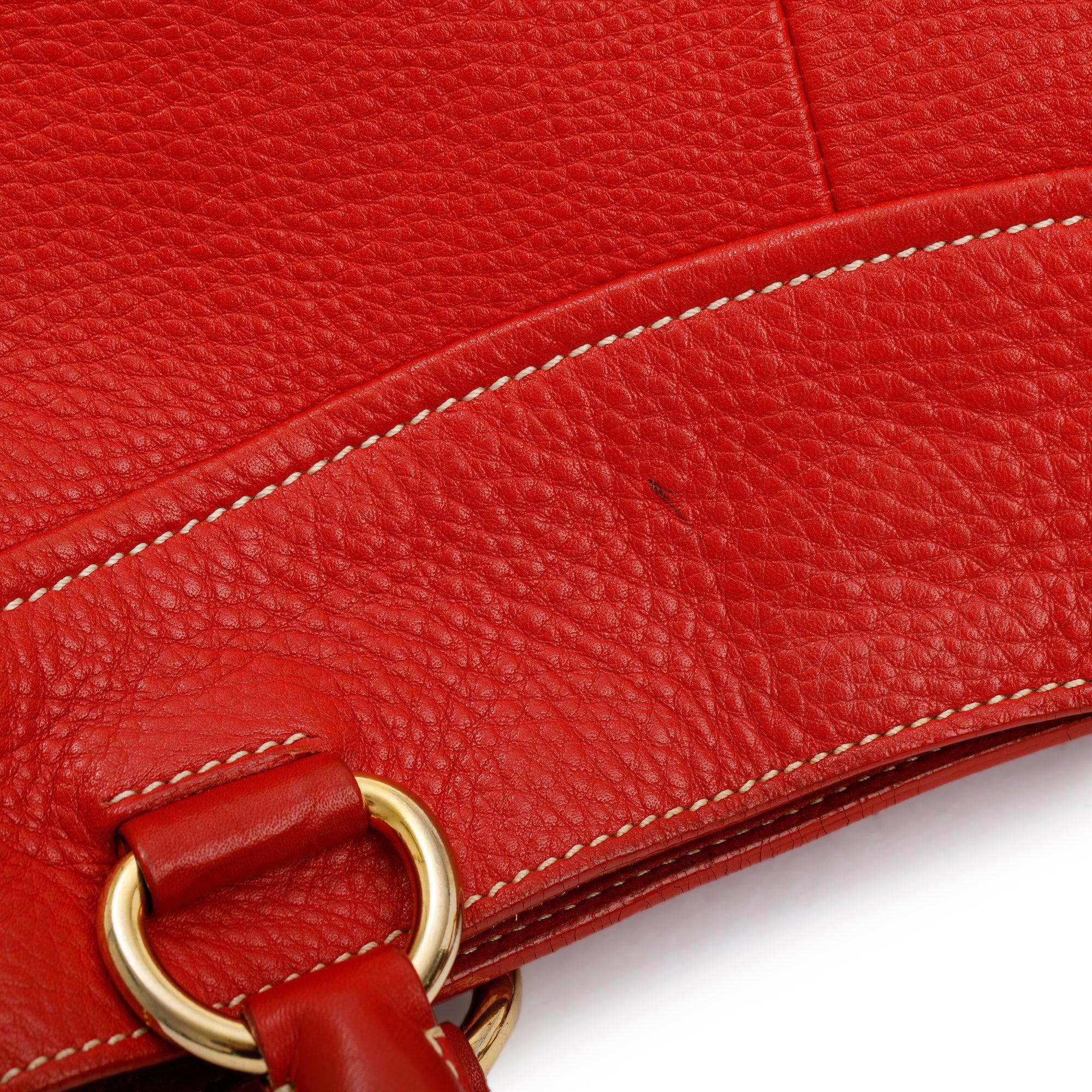 Prada Red Vitello Daino Shoulder Bag w/ Strap