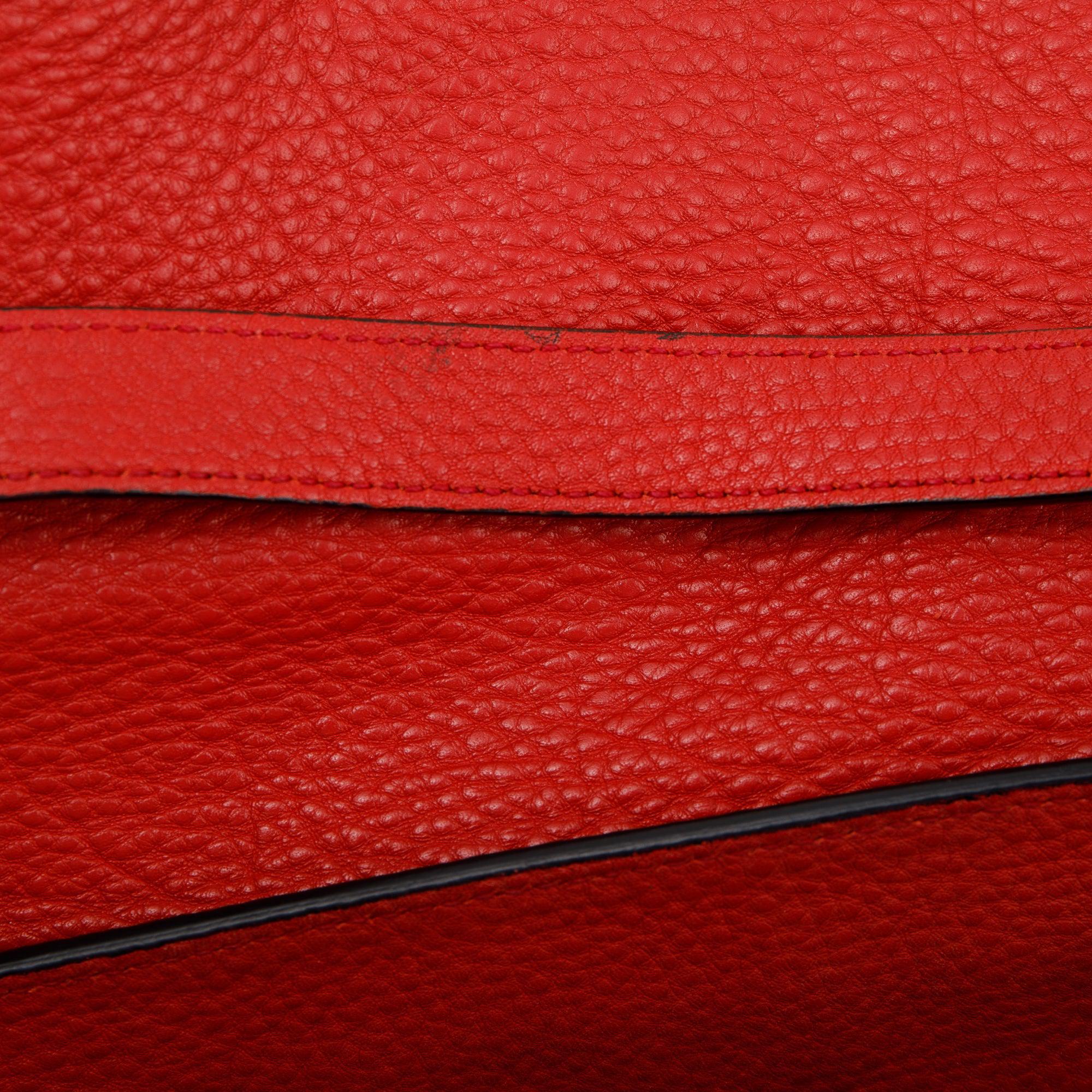 Prada Red Vitello Daino Sound Twin Pocket Tote w/ Strap