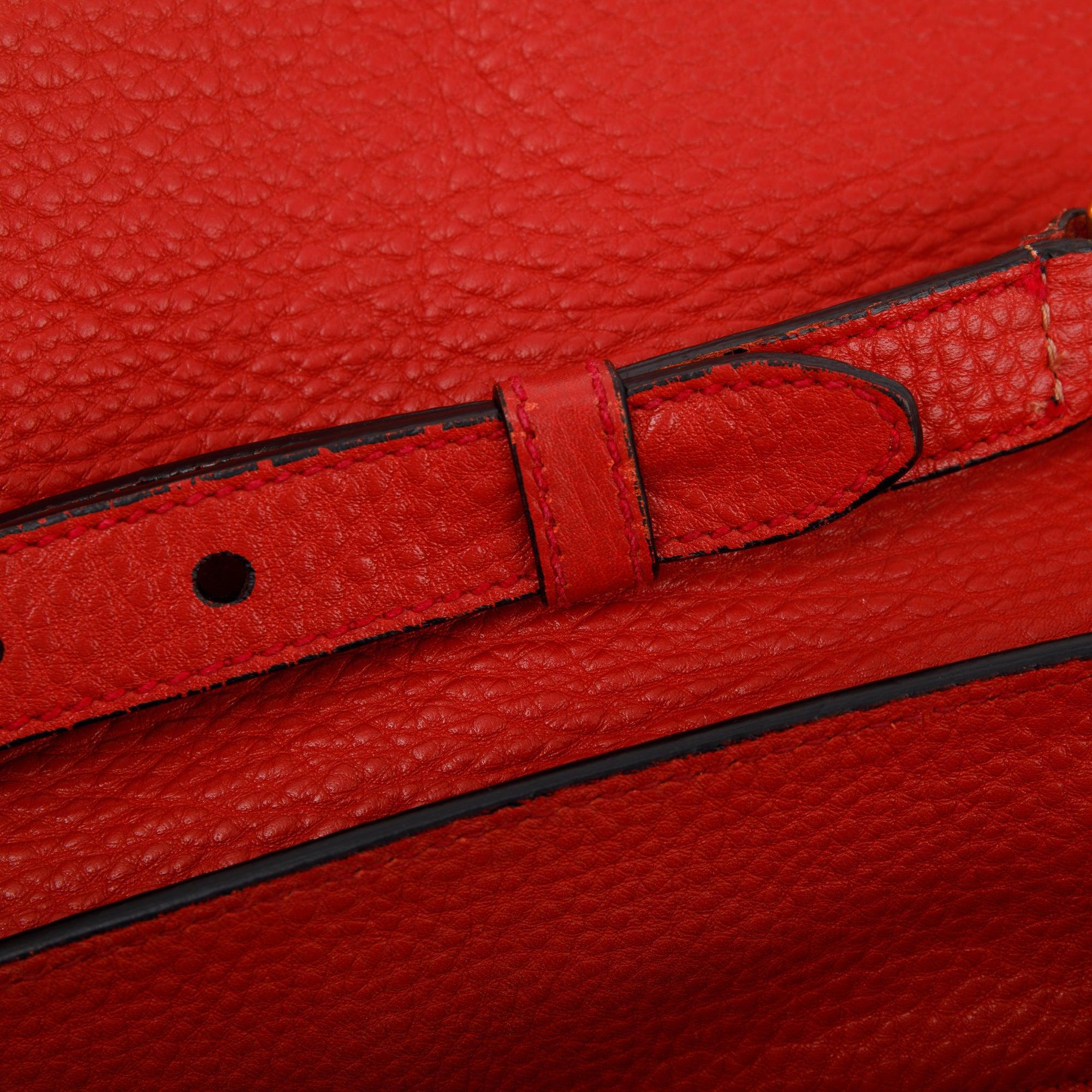 Prada Red Vitello Daino Sound Twin Pocket Tote w/ Strap